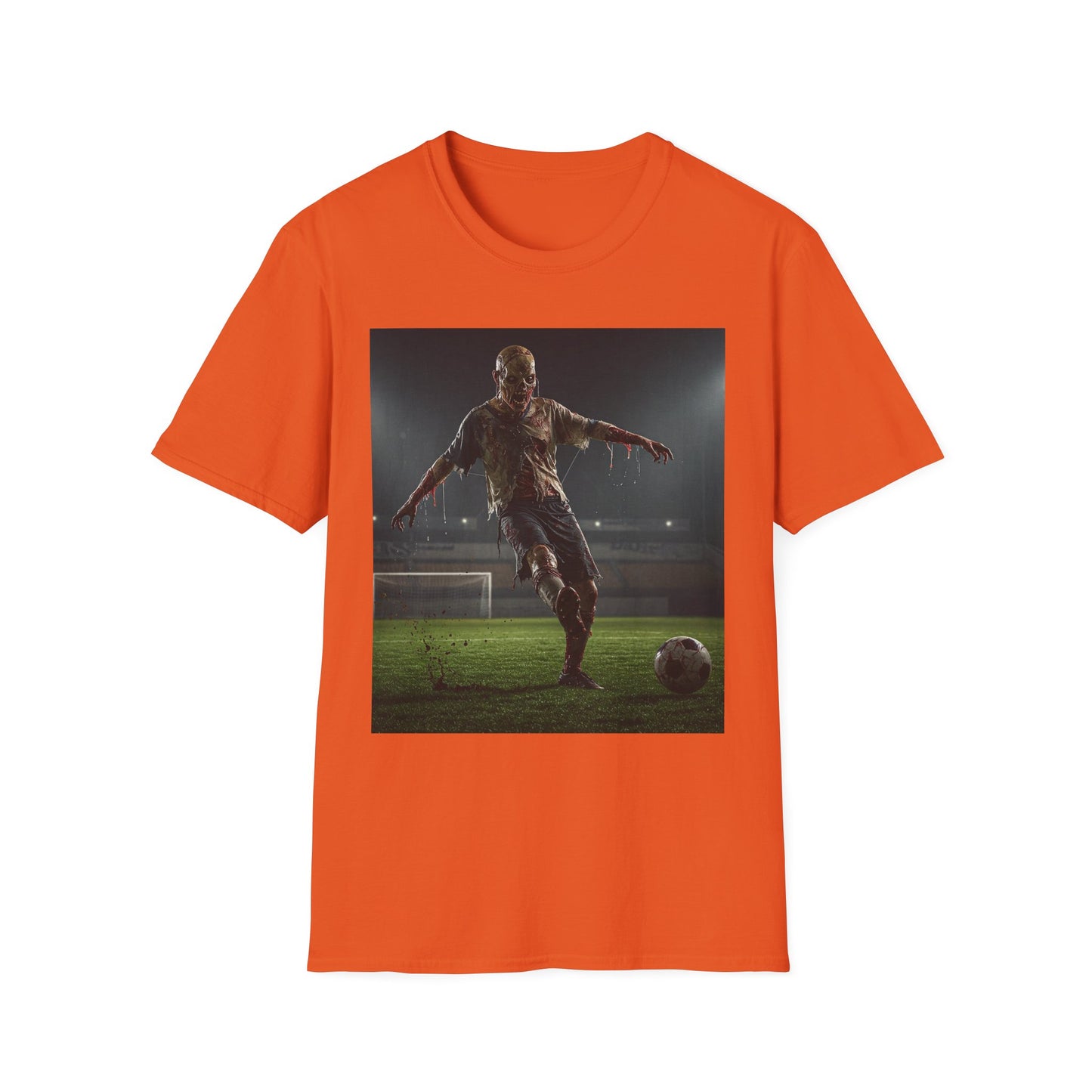 Zombie Soccer Unisex Softstyle T-Shirt - Perfect for Halloween and Sports Lovers