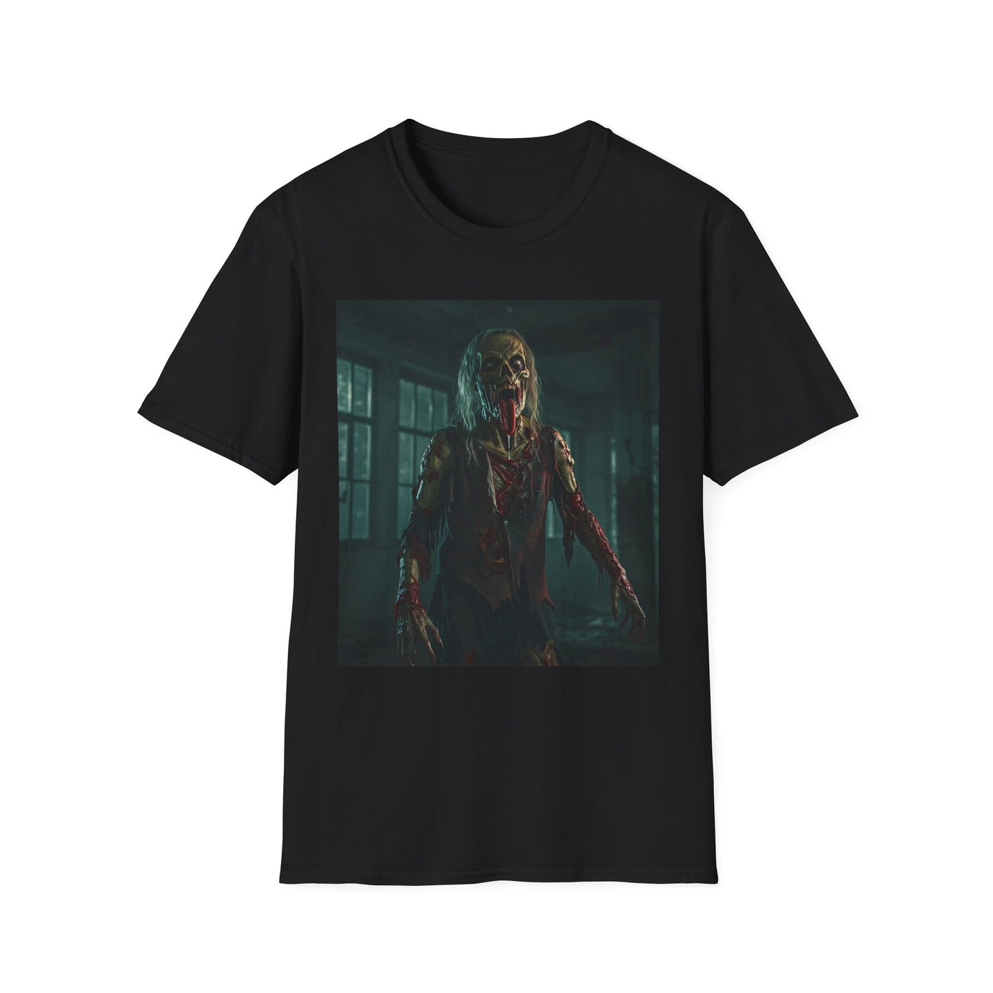 Apocalyptic Portrait Tee, bold, decaying zombie graphic