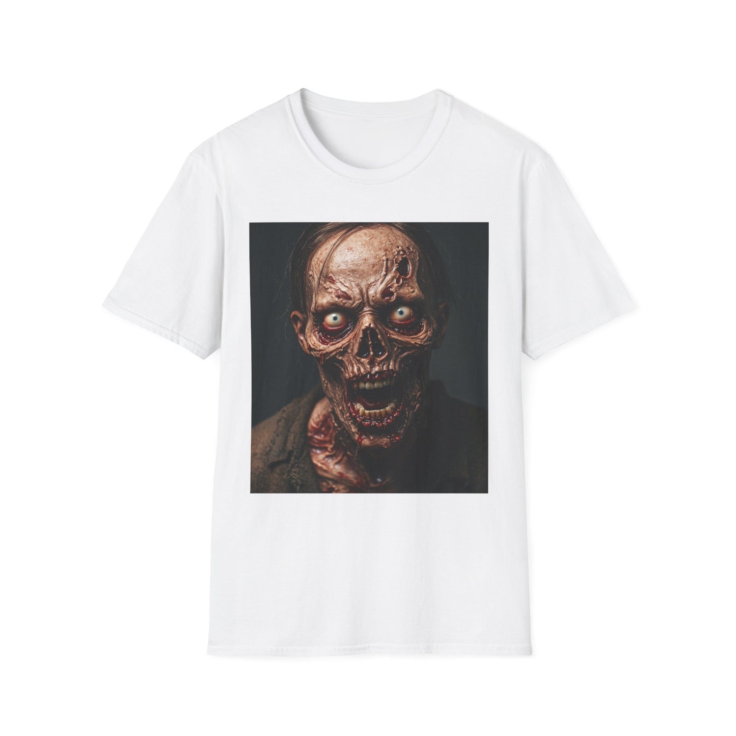 Apocalyptic Portrait Tee, bold, decaying zombie graphic