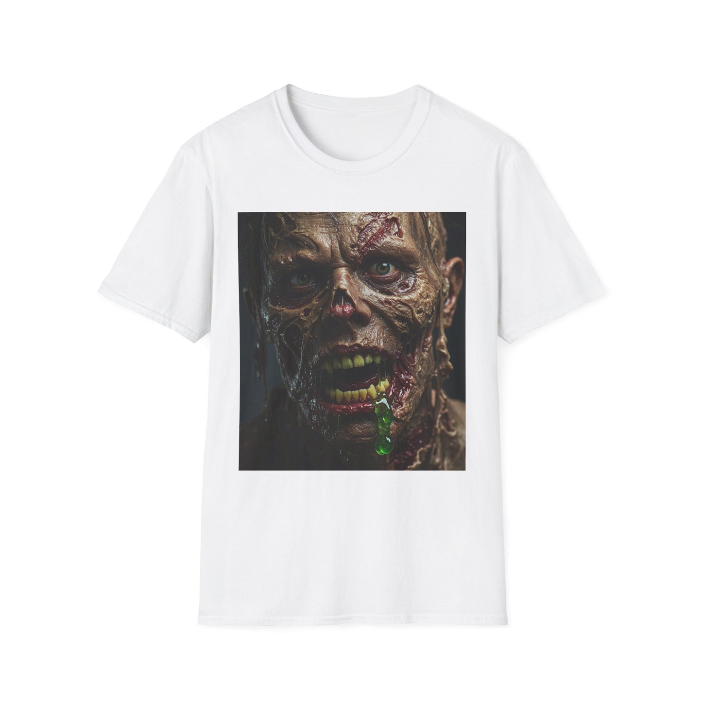 Apocalyptic Portrait Tee, bold, decaying zombie graphic