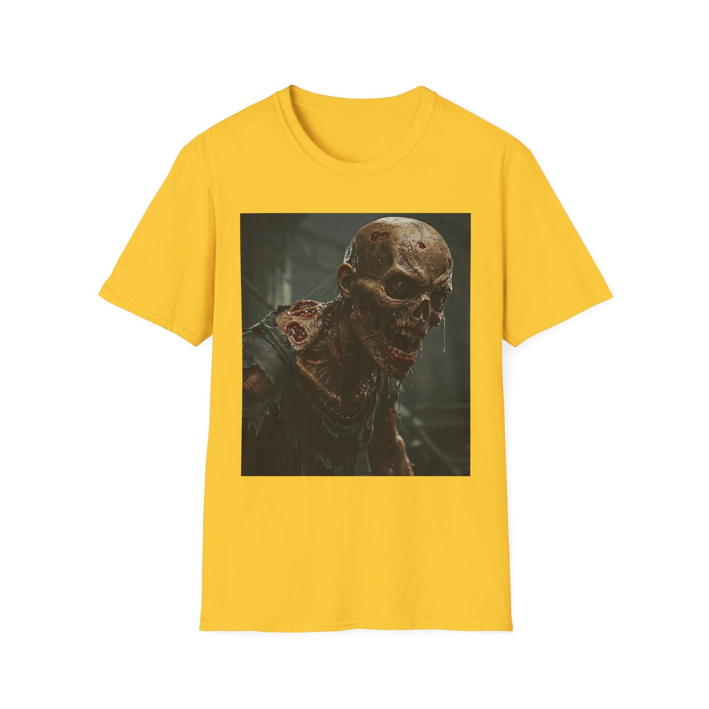 Unisex Softstyle T-Shirt with Zombie Design | Perfect for Halloween and Horror Fans