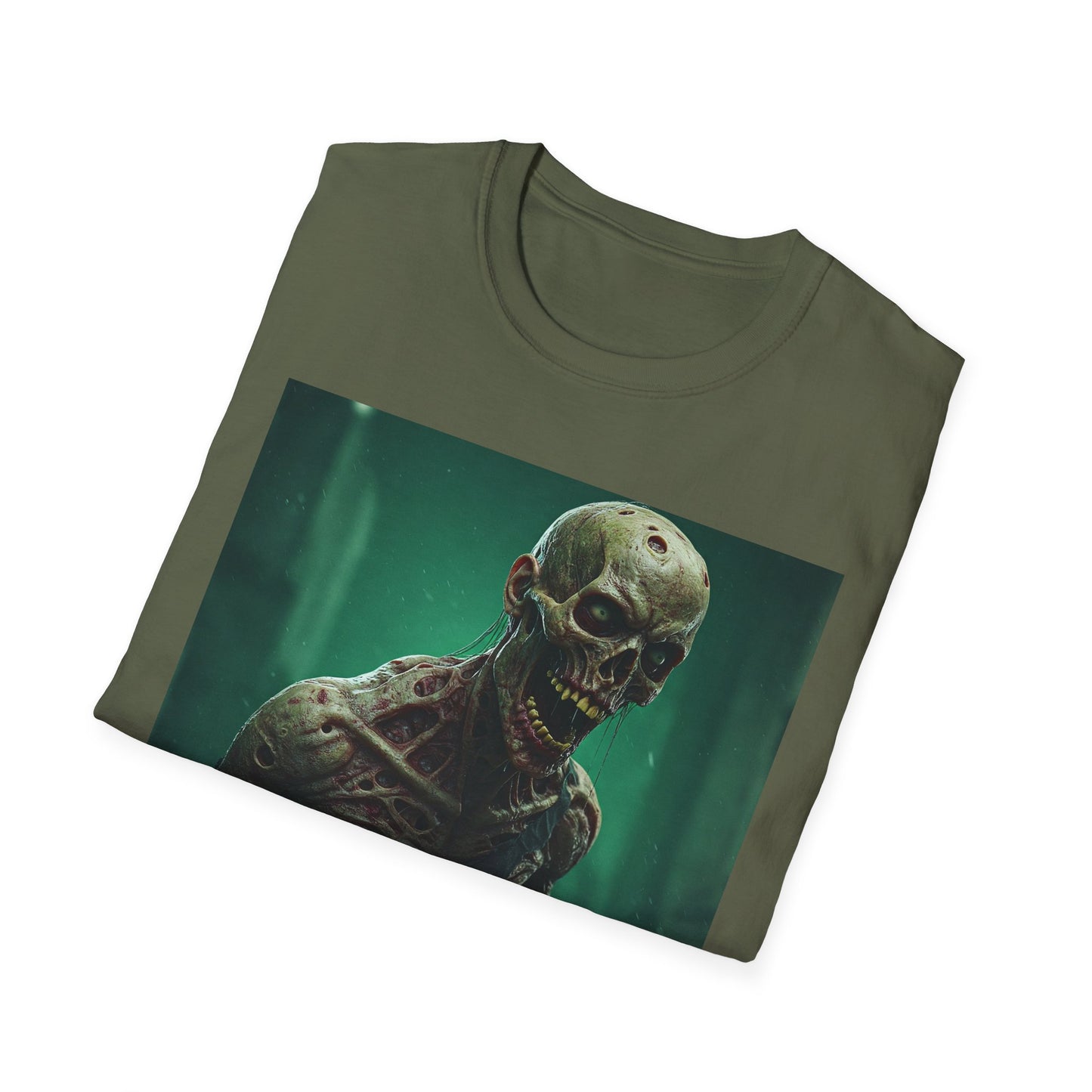 Apocalyptic Portrait Tee, bold, decaying zombie graphic