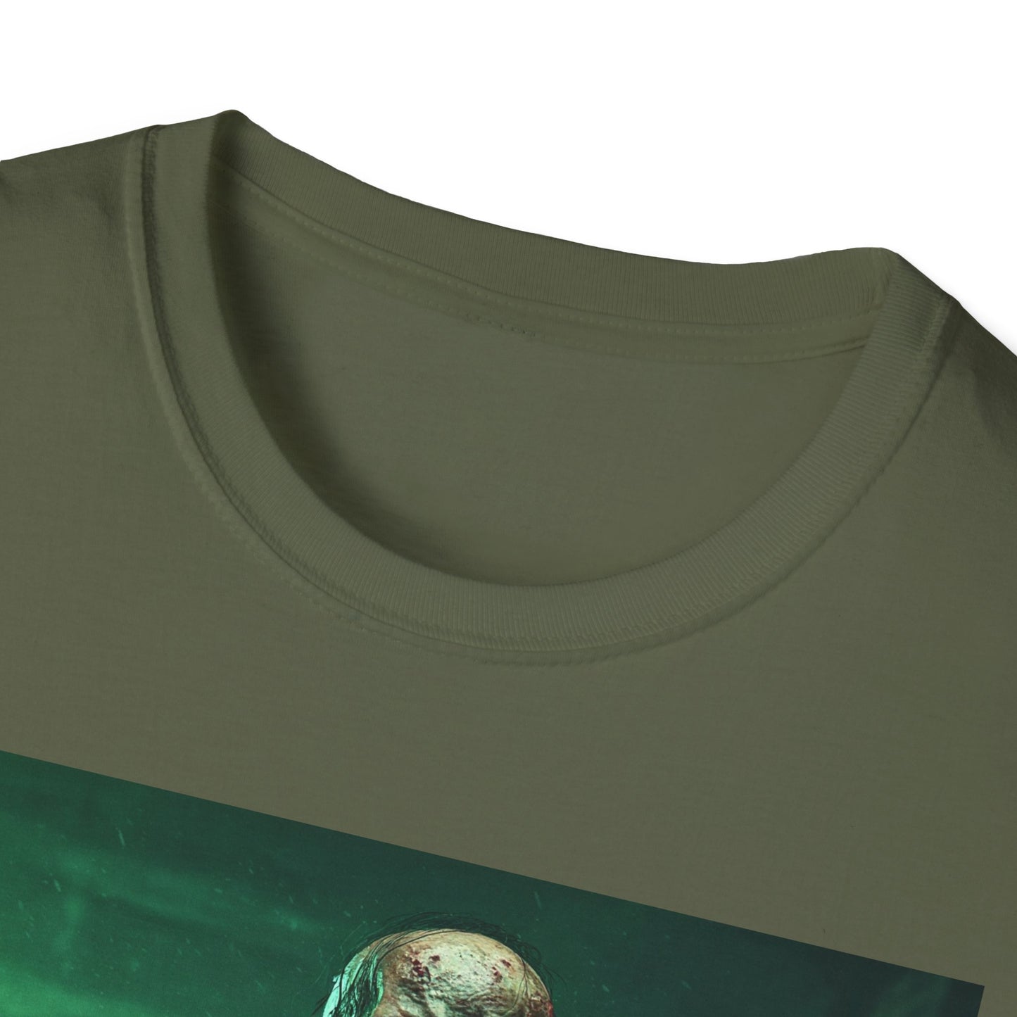 Apocalyptic Portrait Tee, bold, decaying zombie graphic