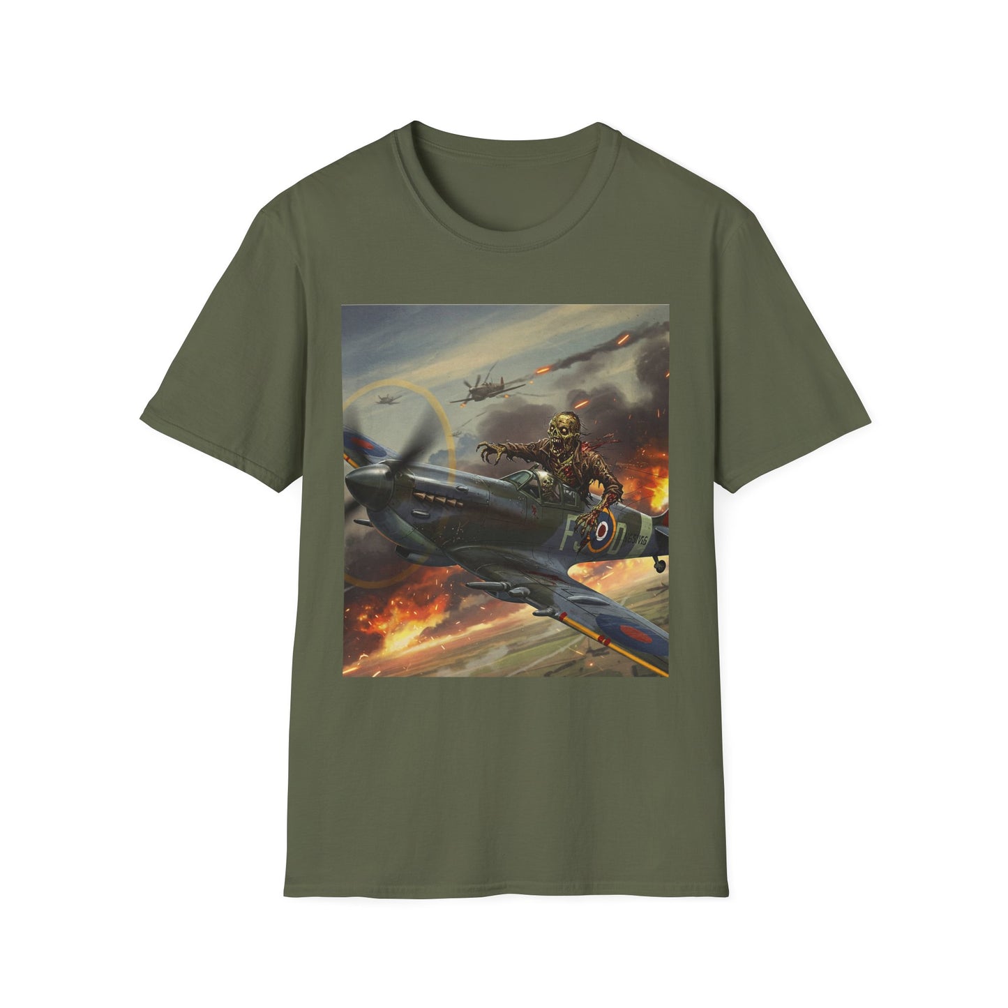 Vintage Pilot Apocalyptic Portrait Tee, bold, decaying zombie graphic