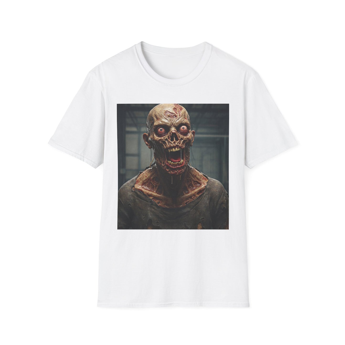 Apocalyptic Portrait Tee, bold, decaying zombie graphic