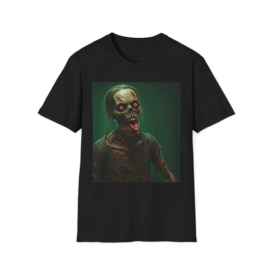 Apocalyptic Portrait Tee, bold, decaying zombie graphic