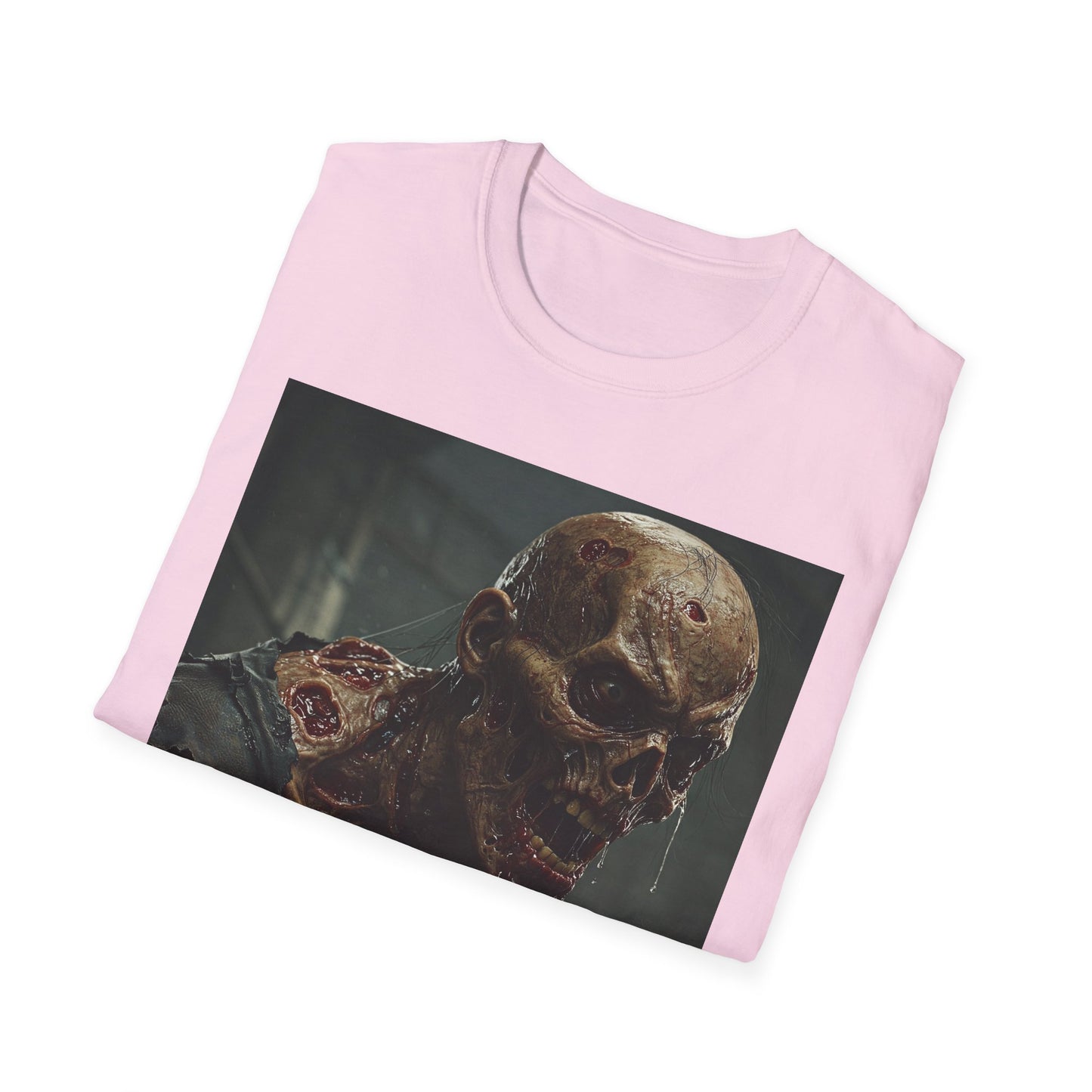 Unisex Softstyle T-Shirt with Zombie Design | Perfect for Halloween and Horror Fans