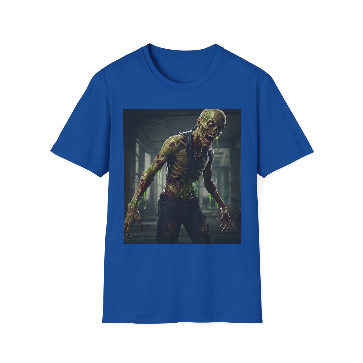 Zombie Graphic Unisex Softstyle T-Shirt - Perfect for Halloween and Horror Fans