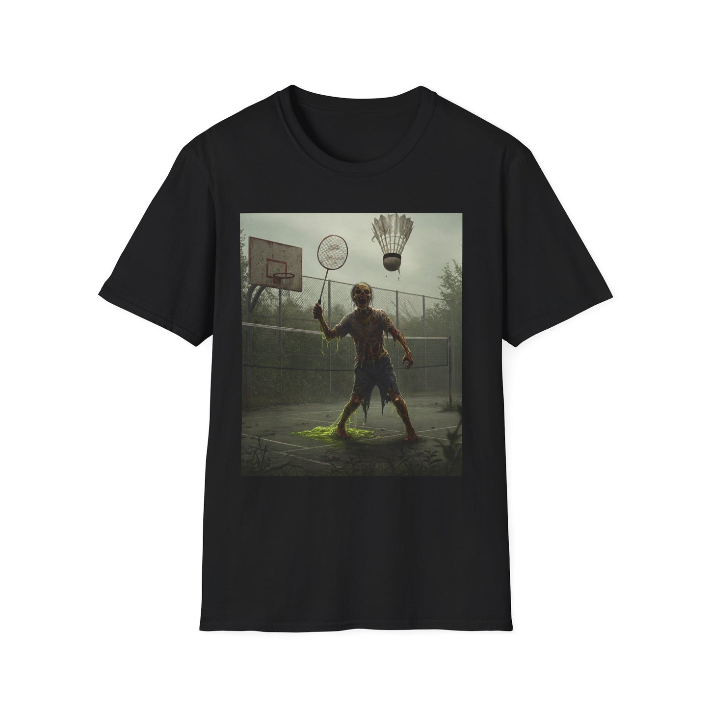 Zombie Badminton Enthusiast Unisex Softstyle T-Shirt