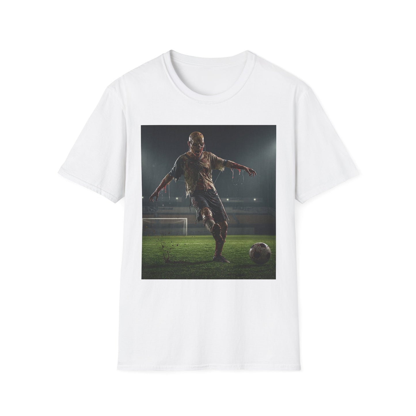 Zombie Soccer Unisex Softstyle T-Shirt - Perfect for Halloween and Sports Lovers