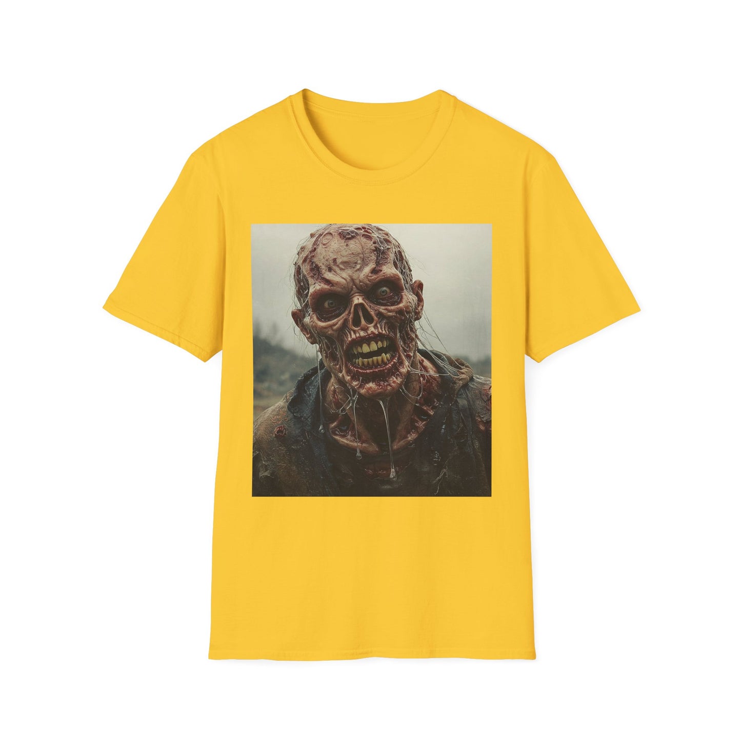 Apocalyptic Portrait Tee, bold, decaying zombie graphic