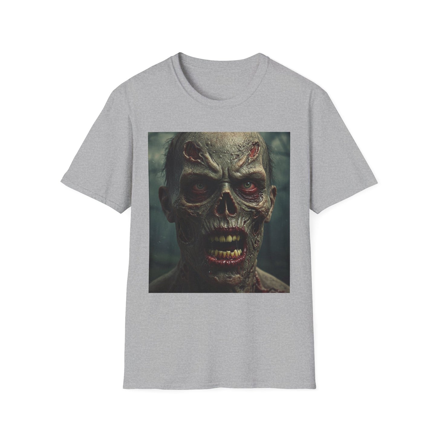 Apocalyptic Portrait Tee, bold, decaying zombie graphic