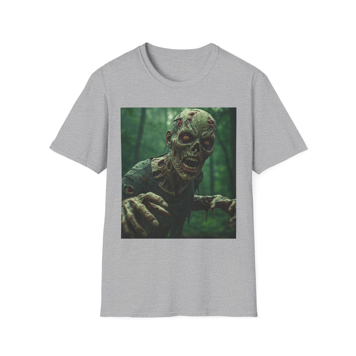 Apocalyptic Portrait Tee, bold, decaying zombie graphic