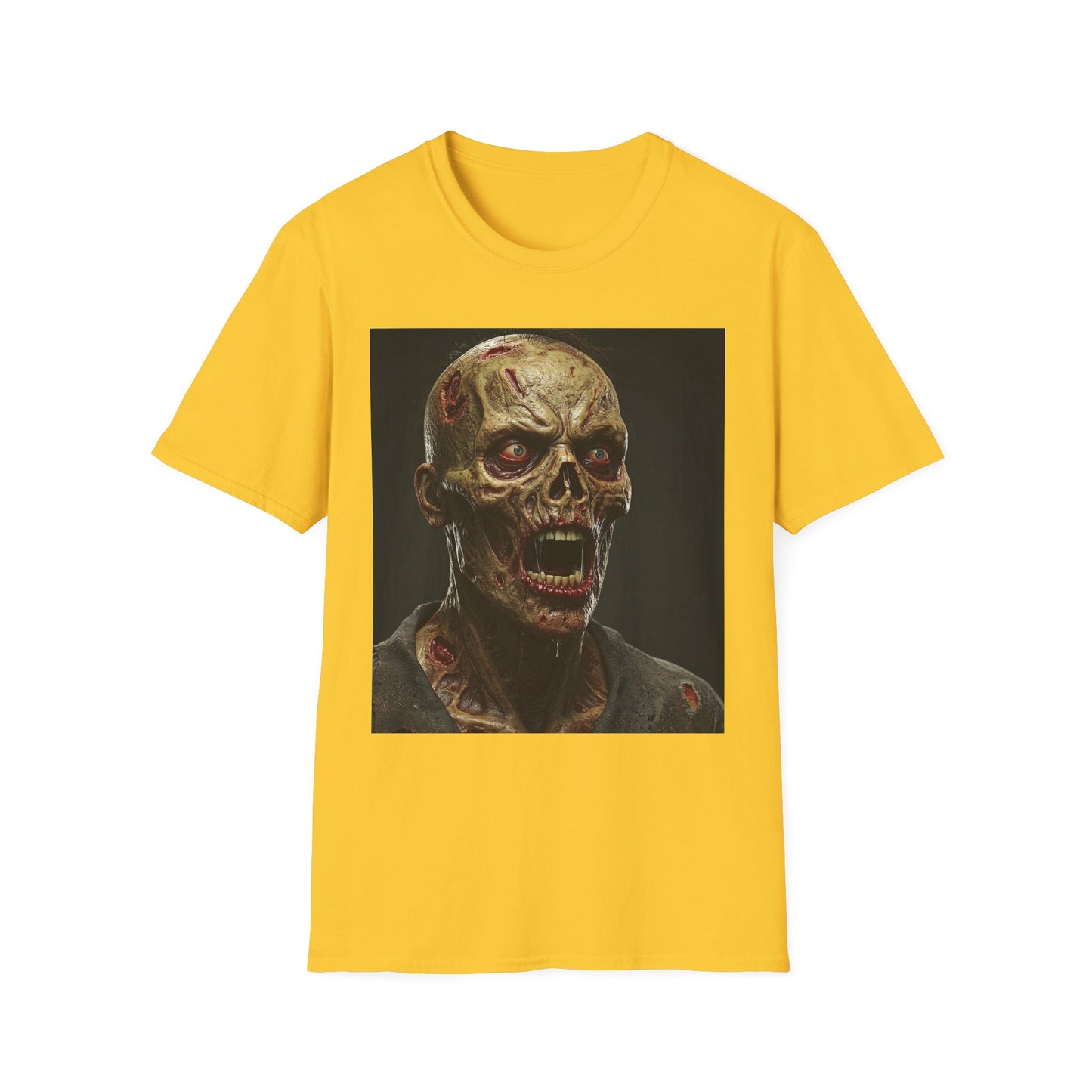 Apocalyptic Portrait Tee, bold, decaying zombie graphic