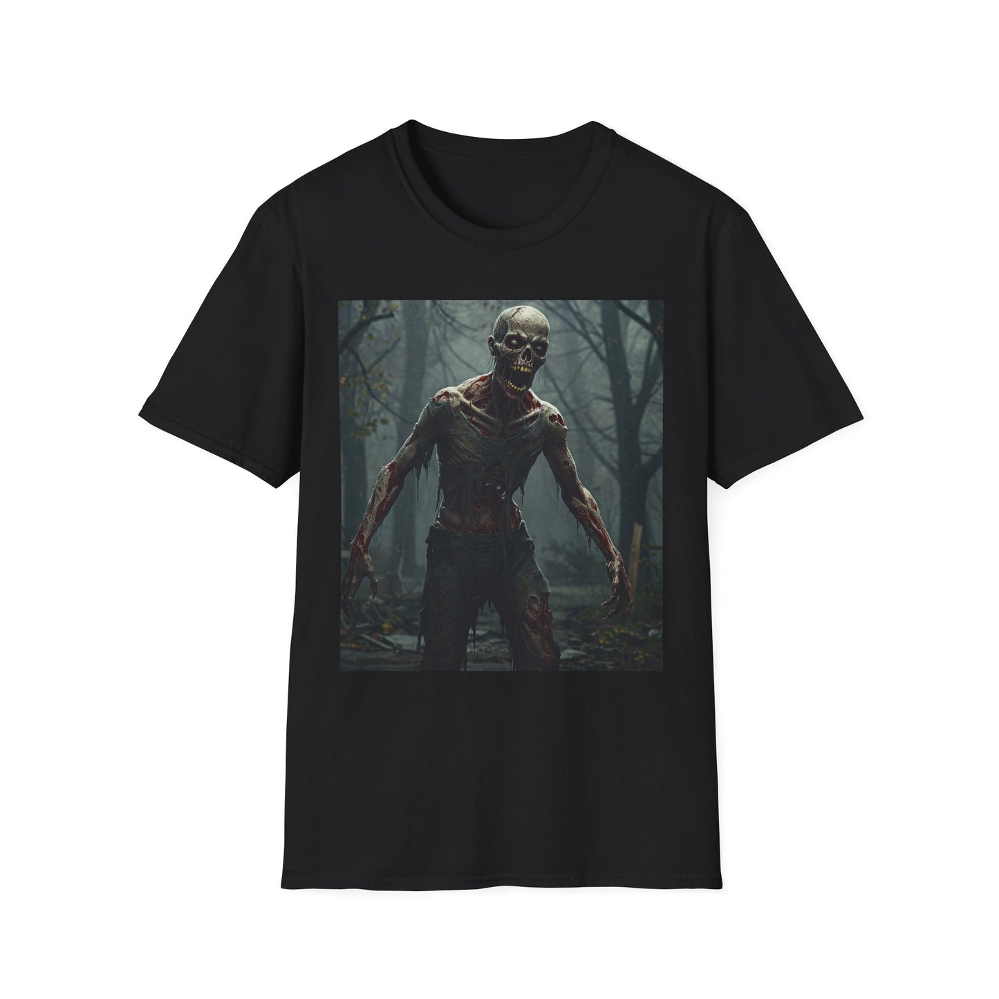 Creepy Zombie Apocalyptic Portrait Tee, bold, decaying zombie graphic