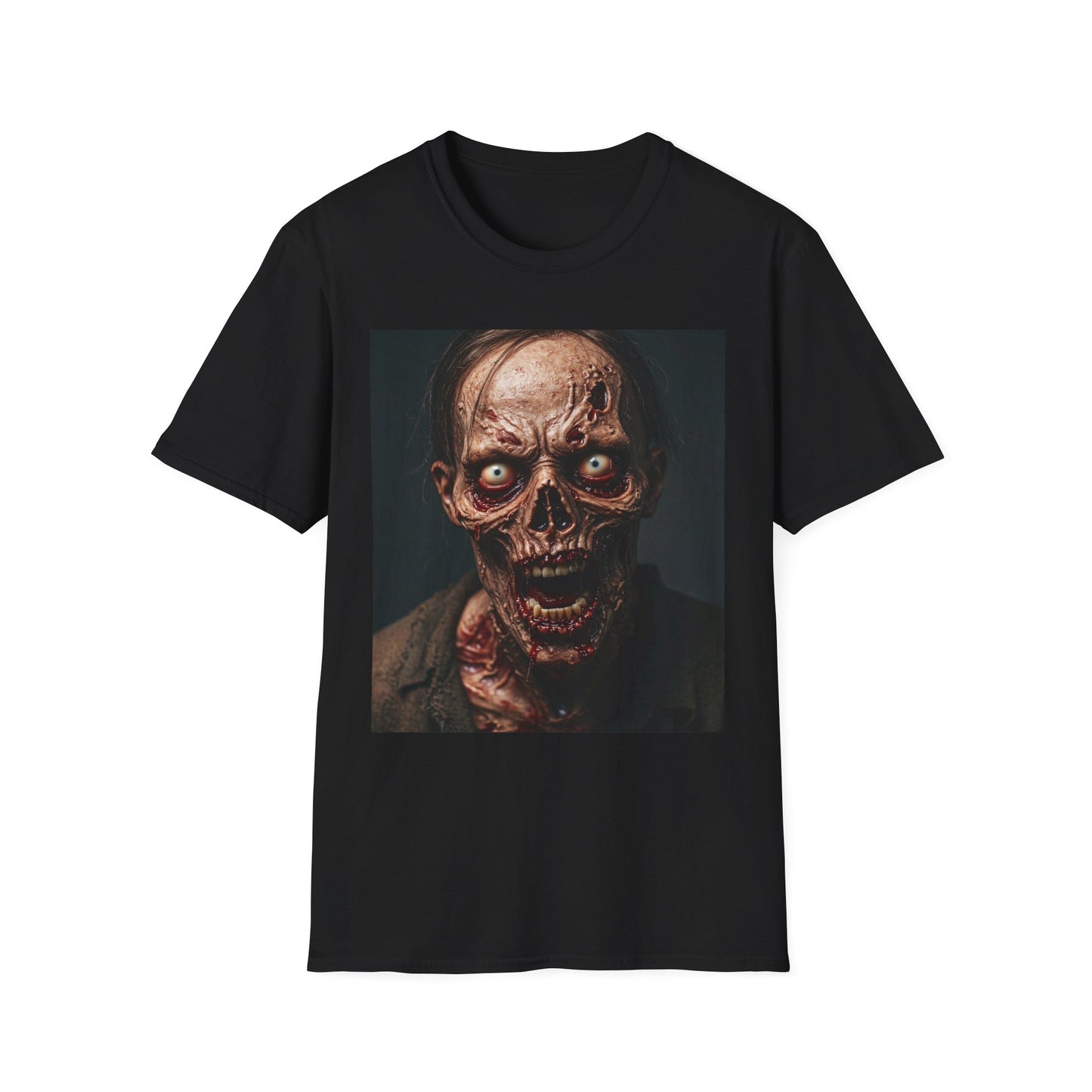 Apocalyptic Portrait Tee, bold, decaying zombie graphic