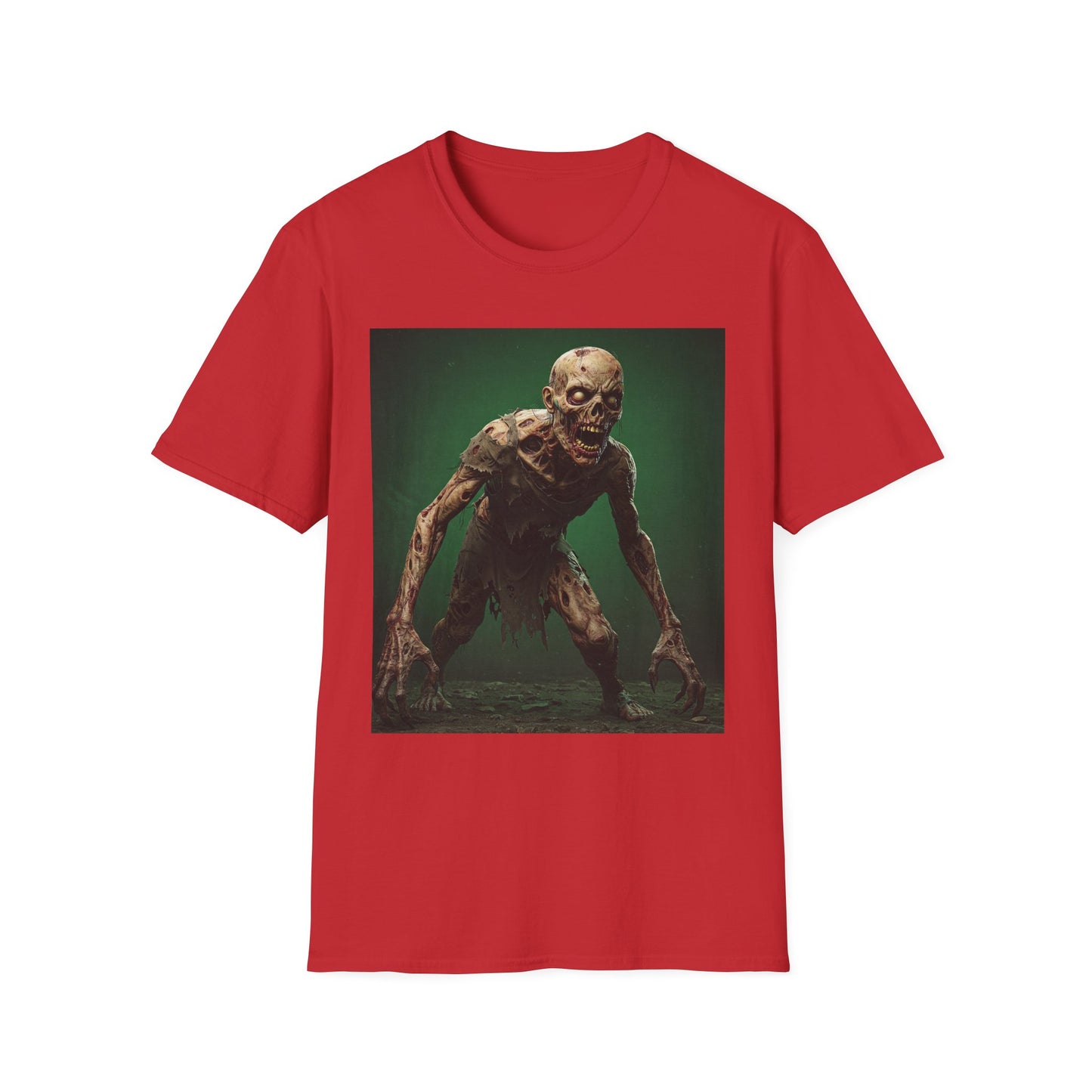 Zombie Graphic Unisex Softstyle T-Shirt - Perfect for Halloween and Horror Fans