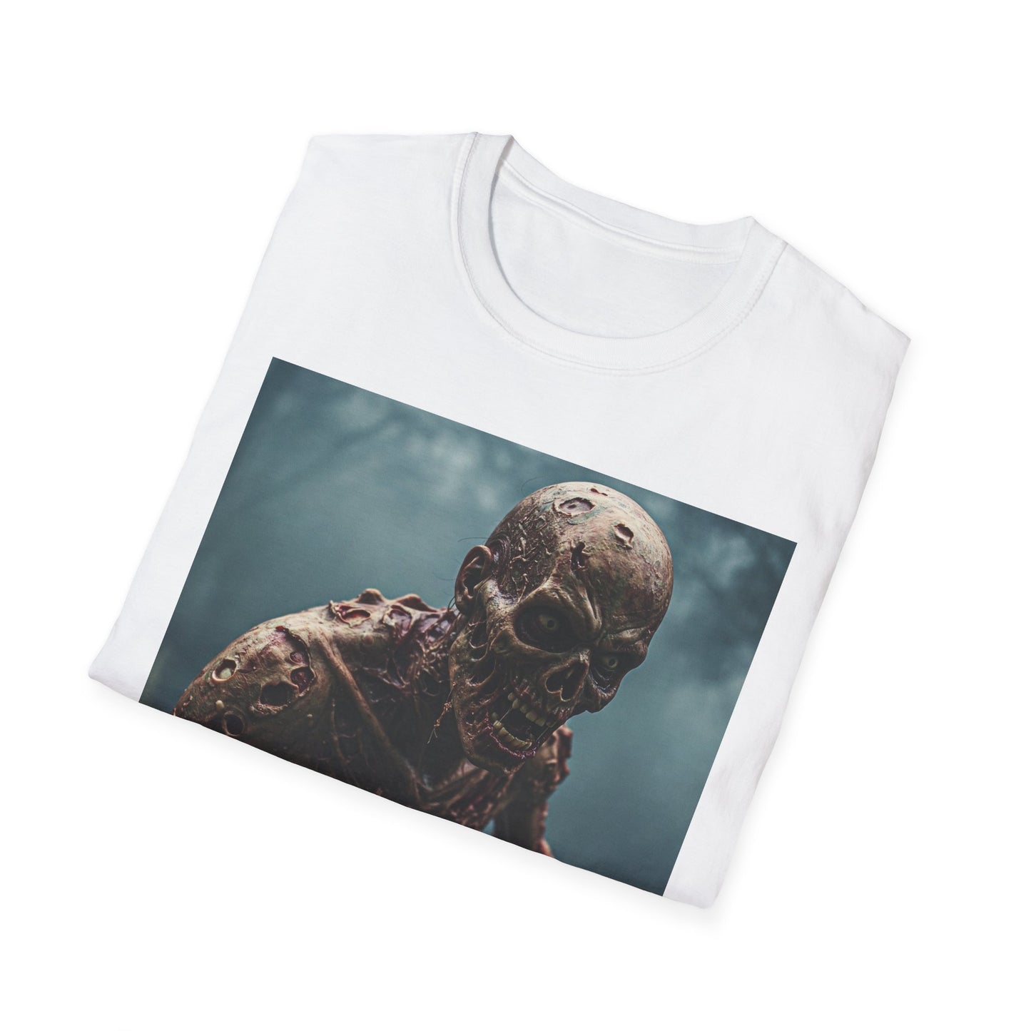 Apocalyptic Portrait Tee, bold, decaying zombie graphic