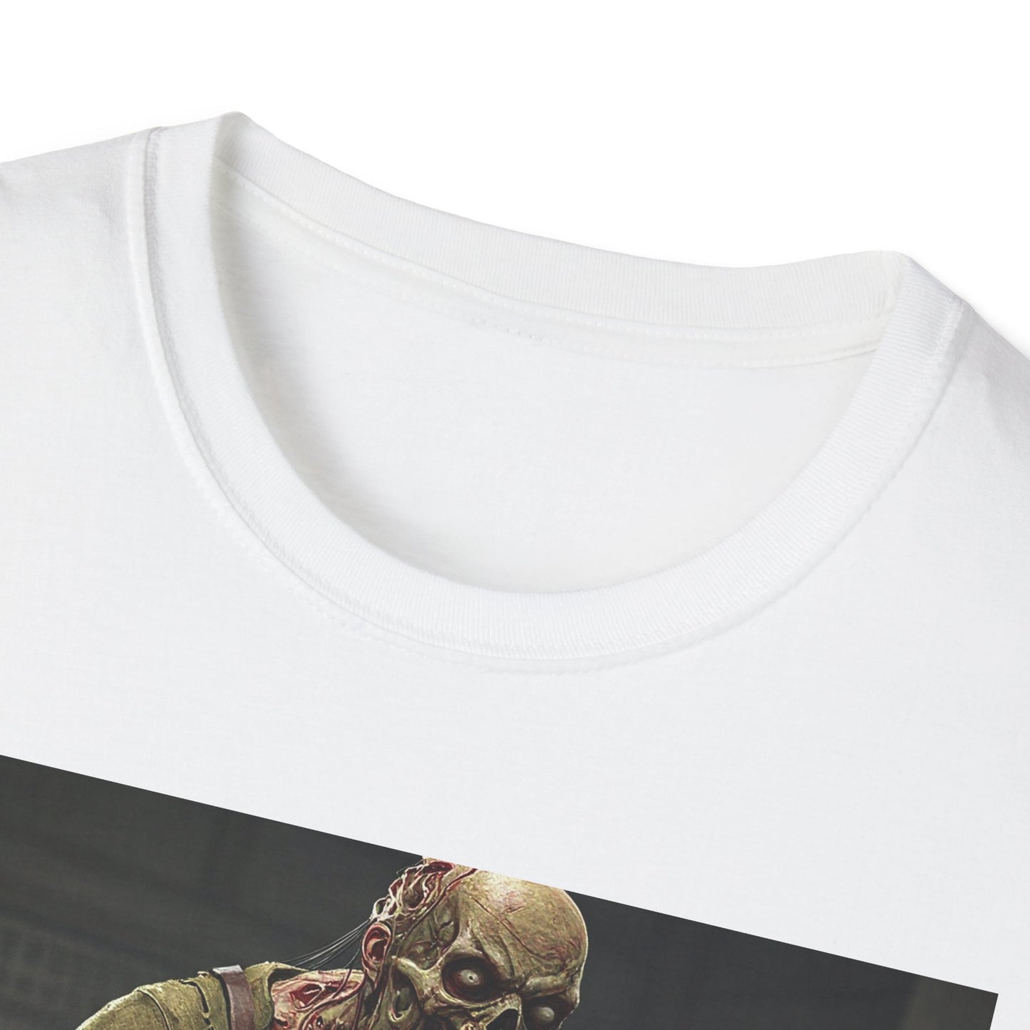 Apocalyptic Portrait Tee, bold, decaying zombie graphic