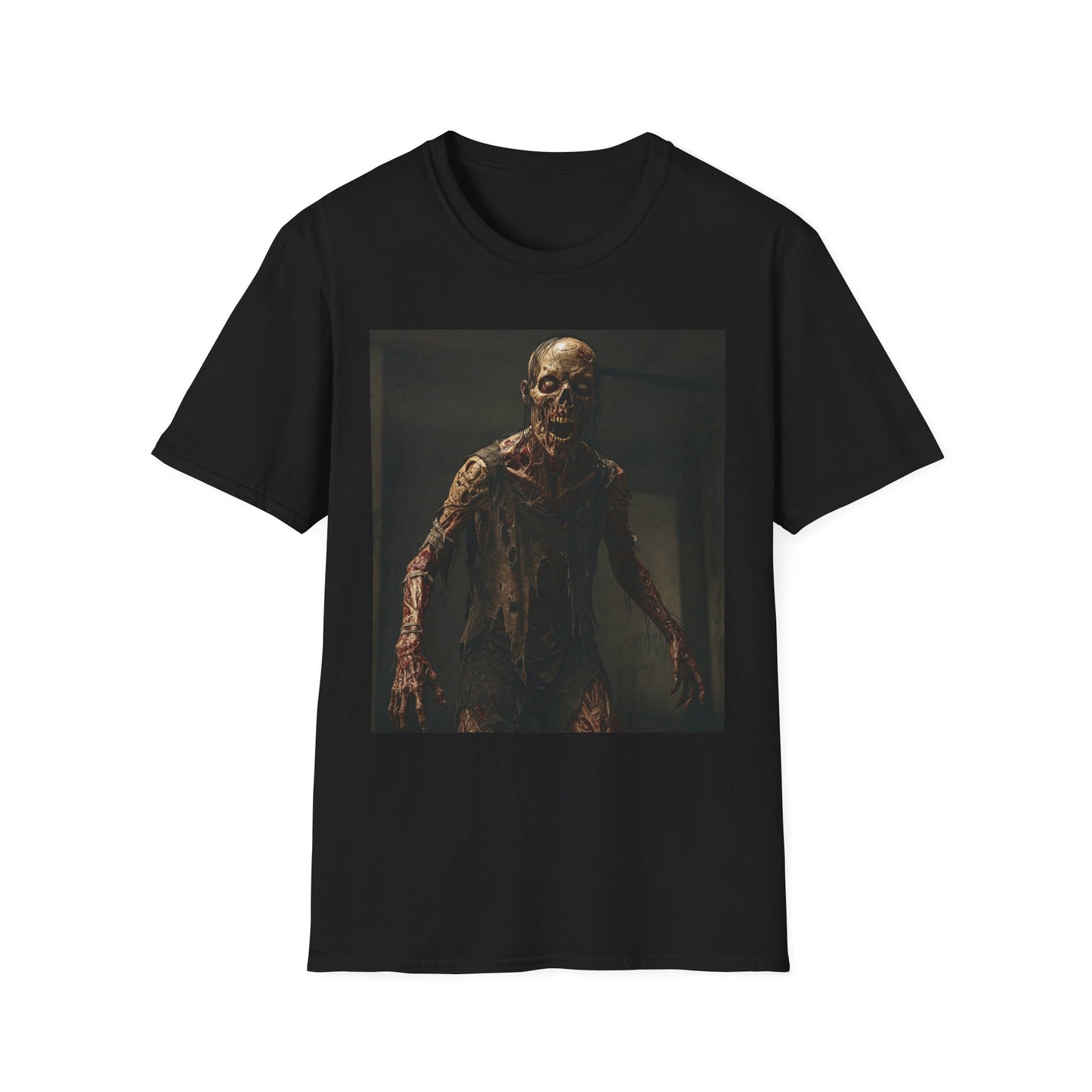 Apocalyptic Portrait Tee, bold, decaying zombie graphic