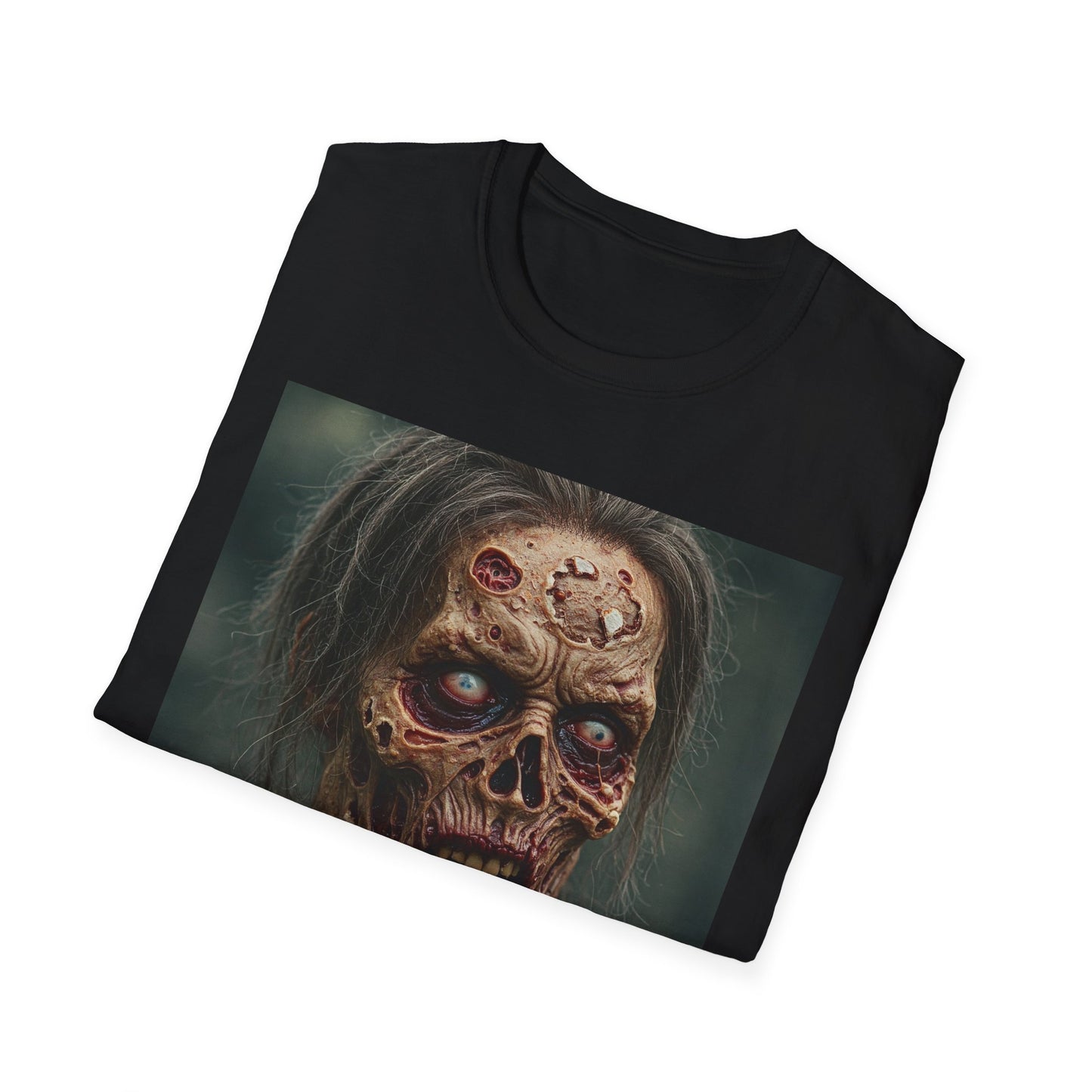 Apocalyptic Portrait Tee, bold, decaying zombie graphic