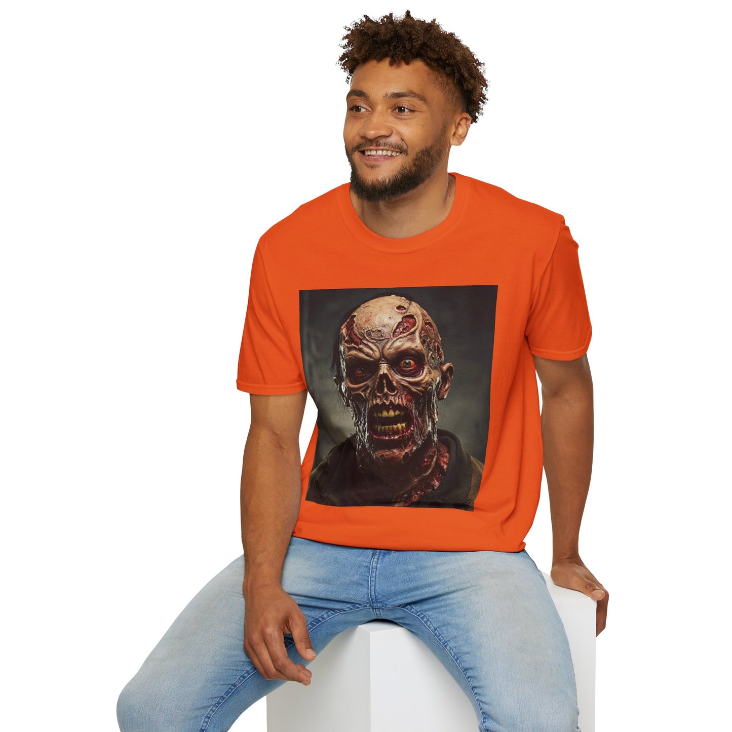 Apocalyptic Portrait Tee, bold, decaying zombie graphic