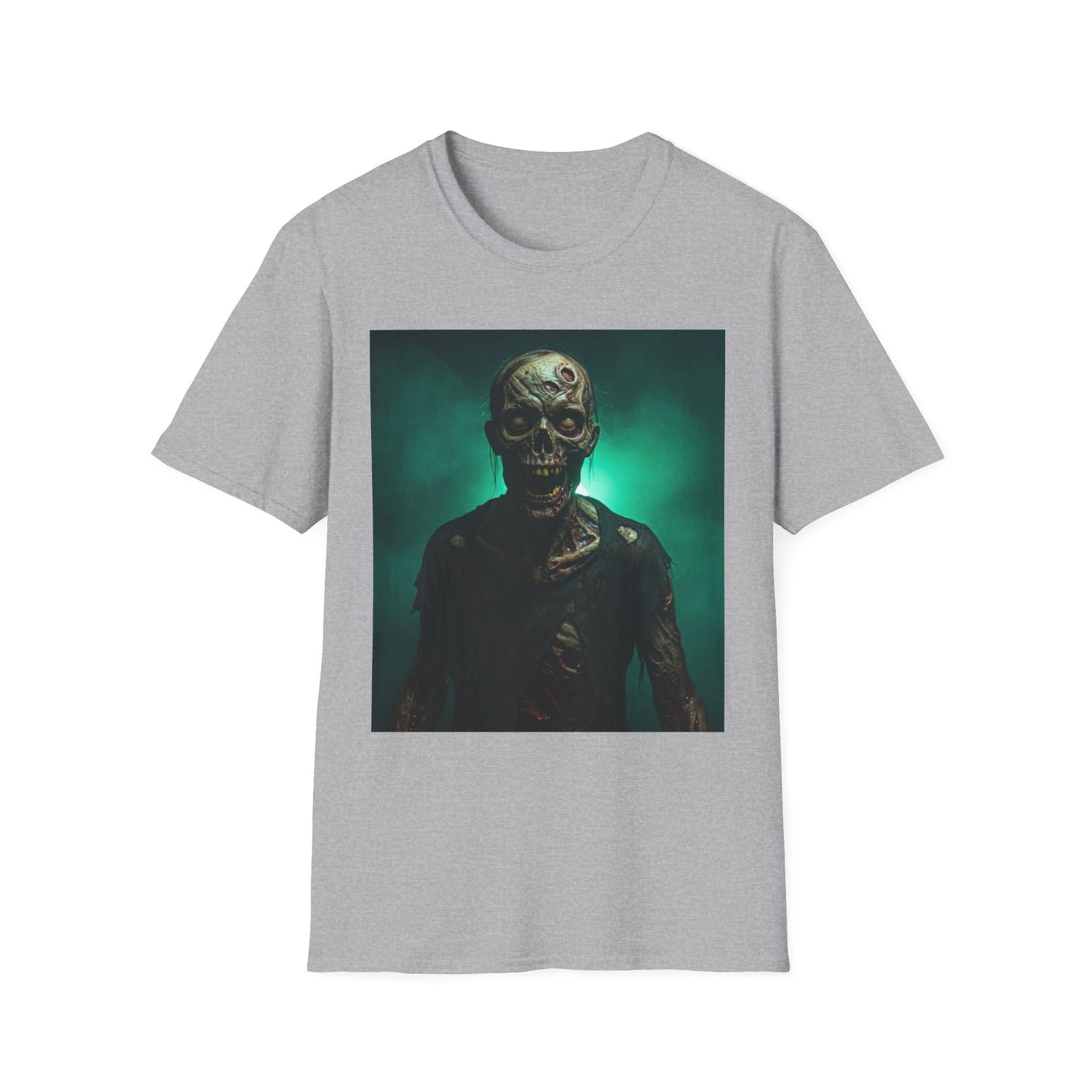 Apocalyptic Portrait Tee, bold, decaying zombie graphic