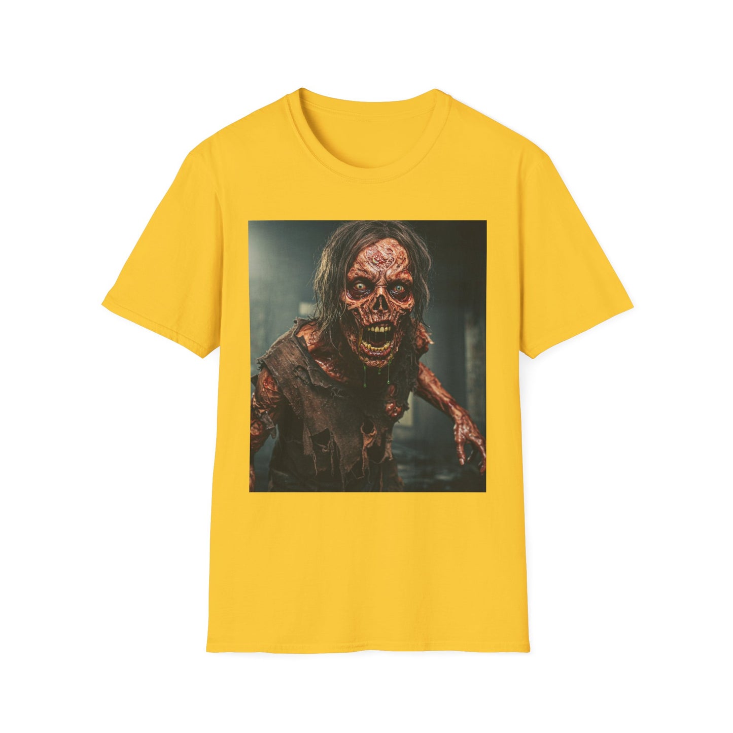 Apocalyptic Portrait Tee, bold, decaying zombie graphic