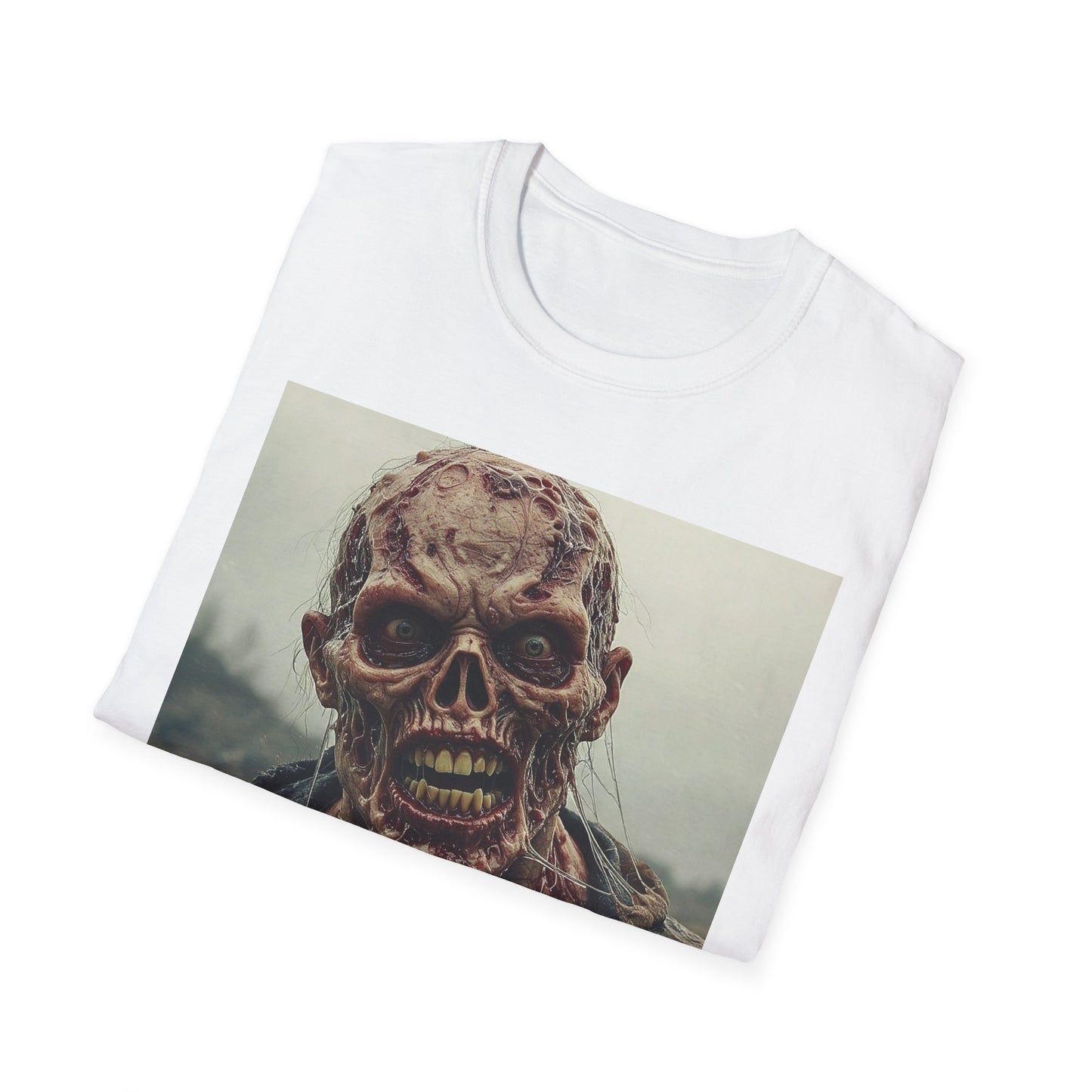 Apocalyptic Portrait Tee, bold, decaying zombie graphic