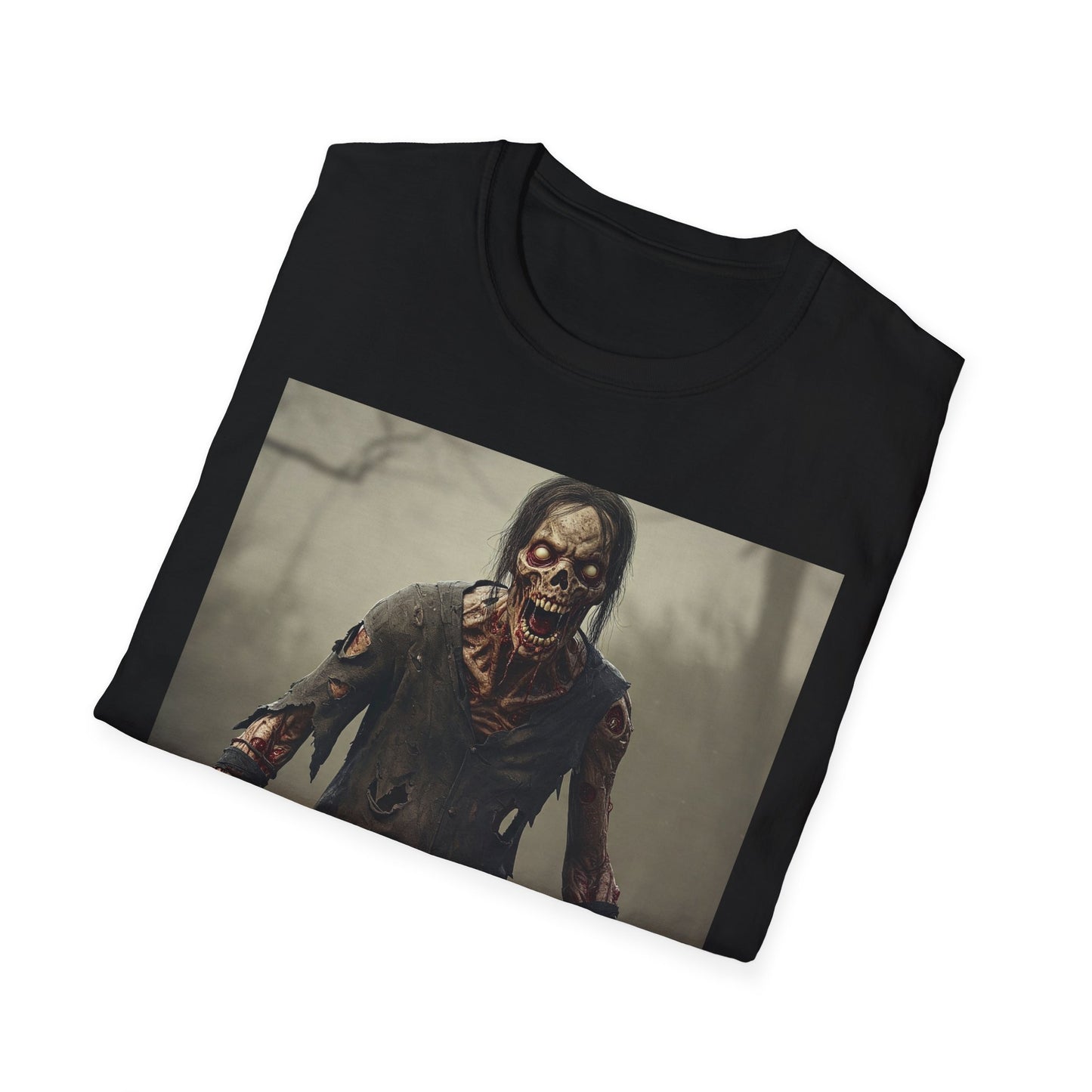 Apocalyptic Portrait Tee, bold, decaying zombie graphic