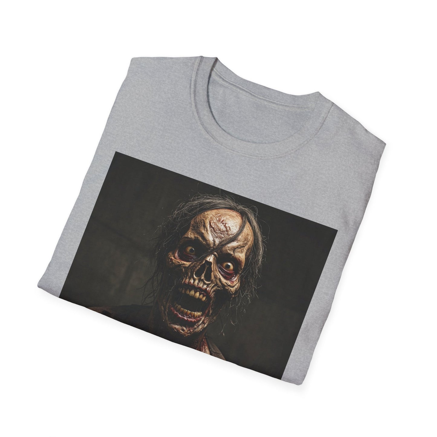 Apocalyptic Portrait Tee, bold, decaying zombie graphic