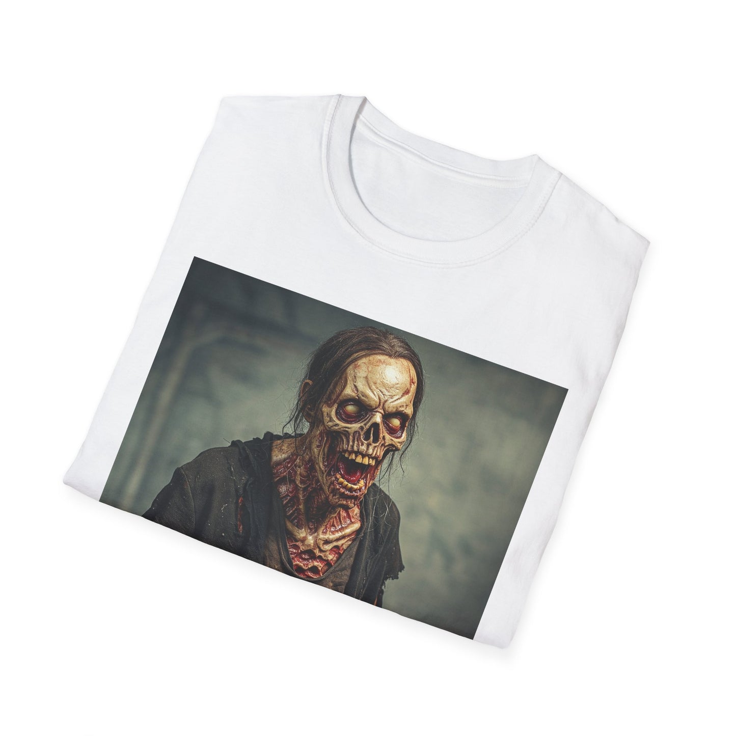 Apocalyptic Portrait Tee, bold, decaying zombie graphic