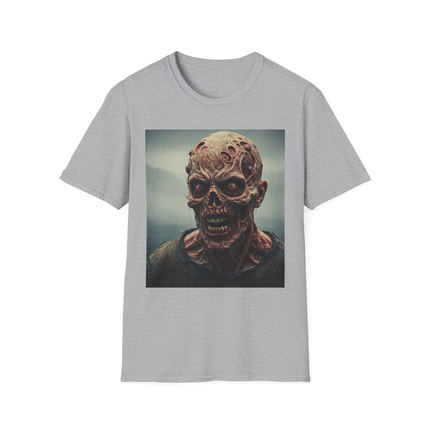 Apocalyptic Portrait Tee, bold, decaying zombie graphic