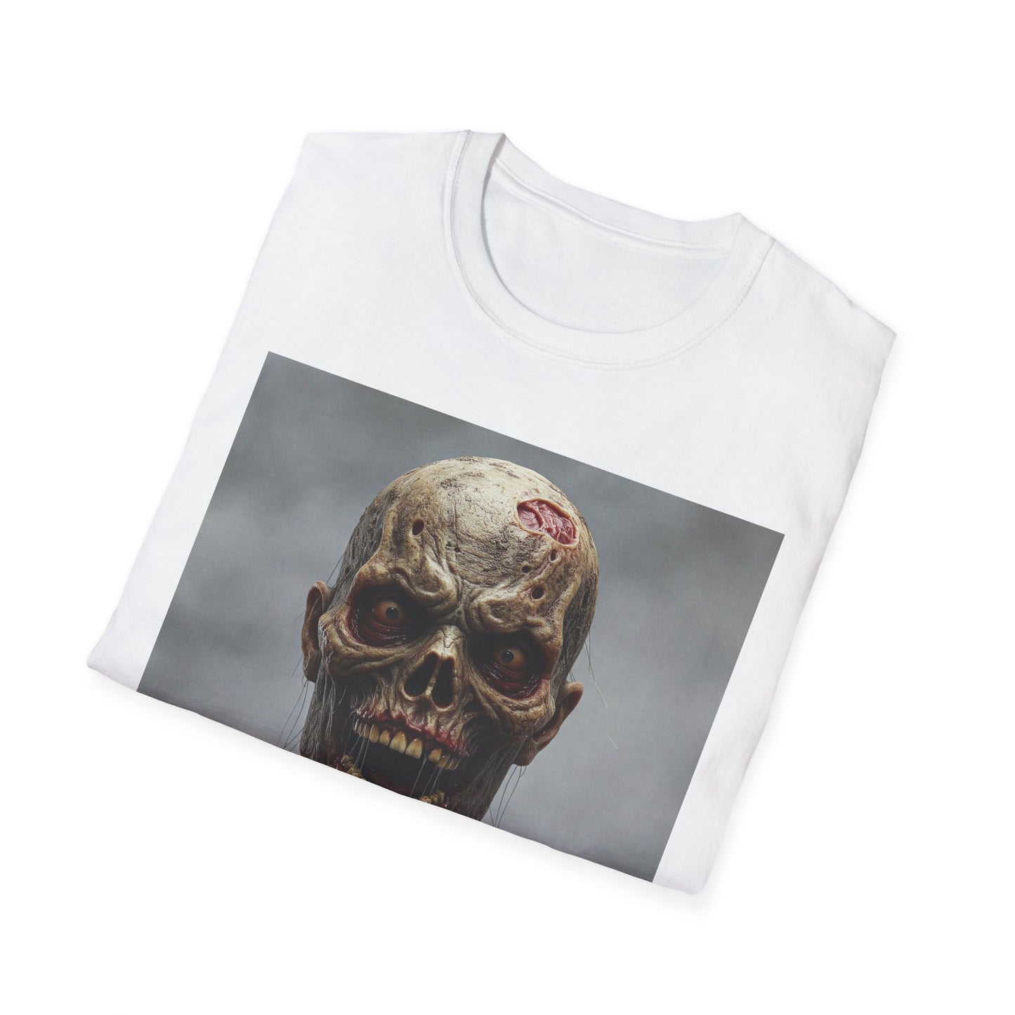 Apocalyptic Portrait Tee, bold, decaying zombie graphic