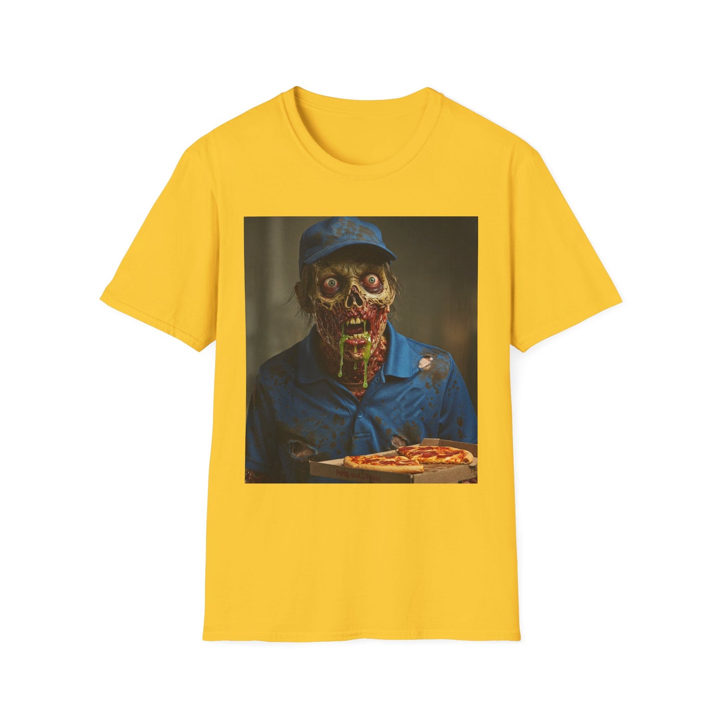 Horror Pizza Delivery Zombie T-Shirt - Unisex Softstyle Tee