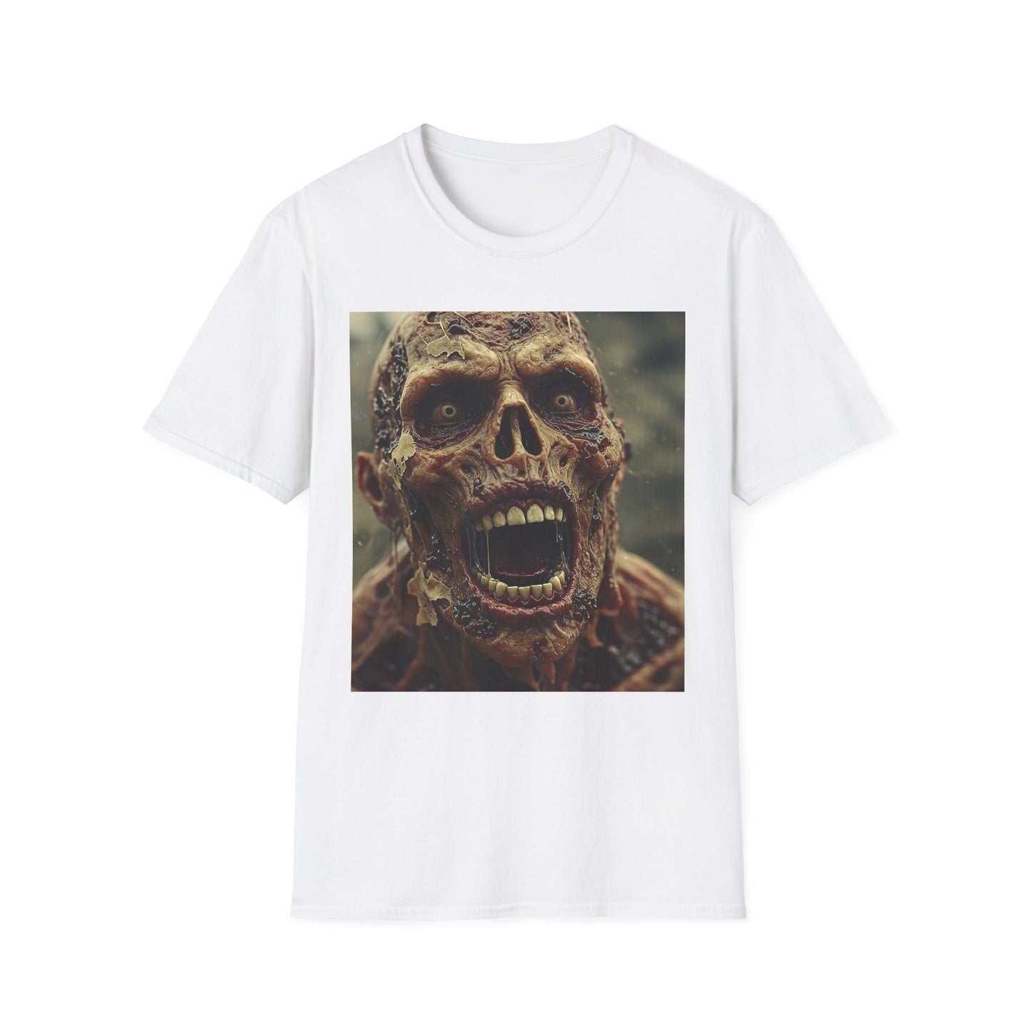 Apocalyptic Portrait Tee, bold, decaying zombie graphic