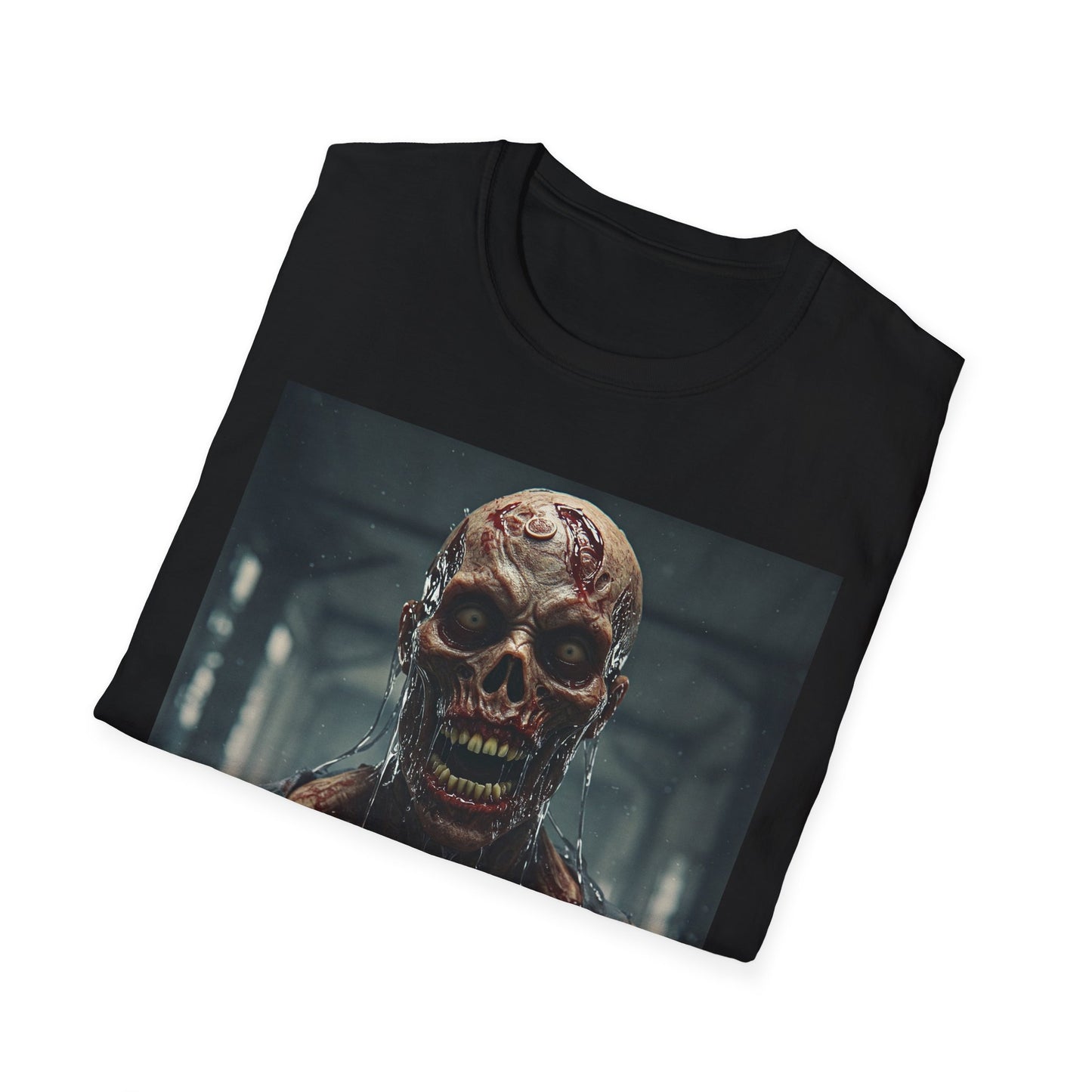 Apocalyptic Portrait Tee, bold, decaying zombie graphic