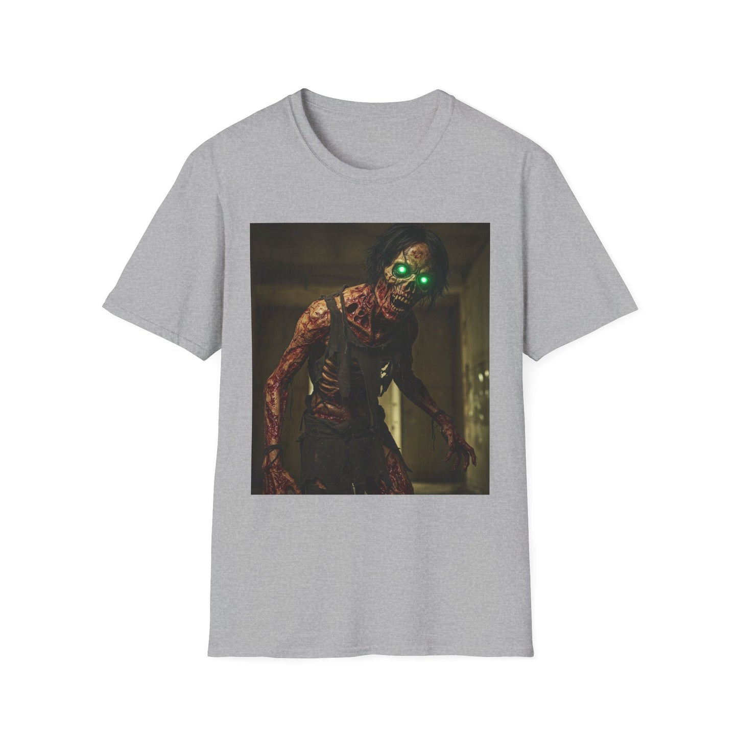 Apocalyptic Portrait Tee, bold, decaying zombie graphic