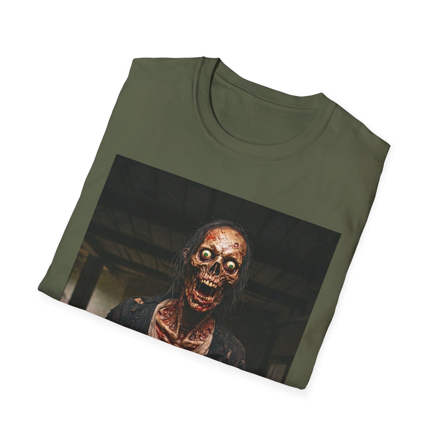 Apocalyptic Portrait Tee, bold, decaying zombie graphic