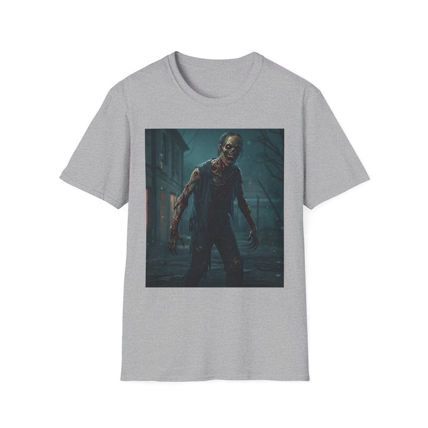 Apocalyptic Portrait Tee, bold, decaying zombie graphic