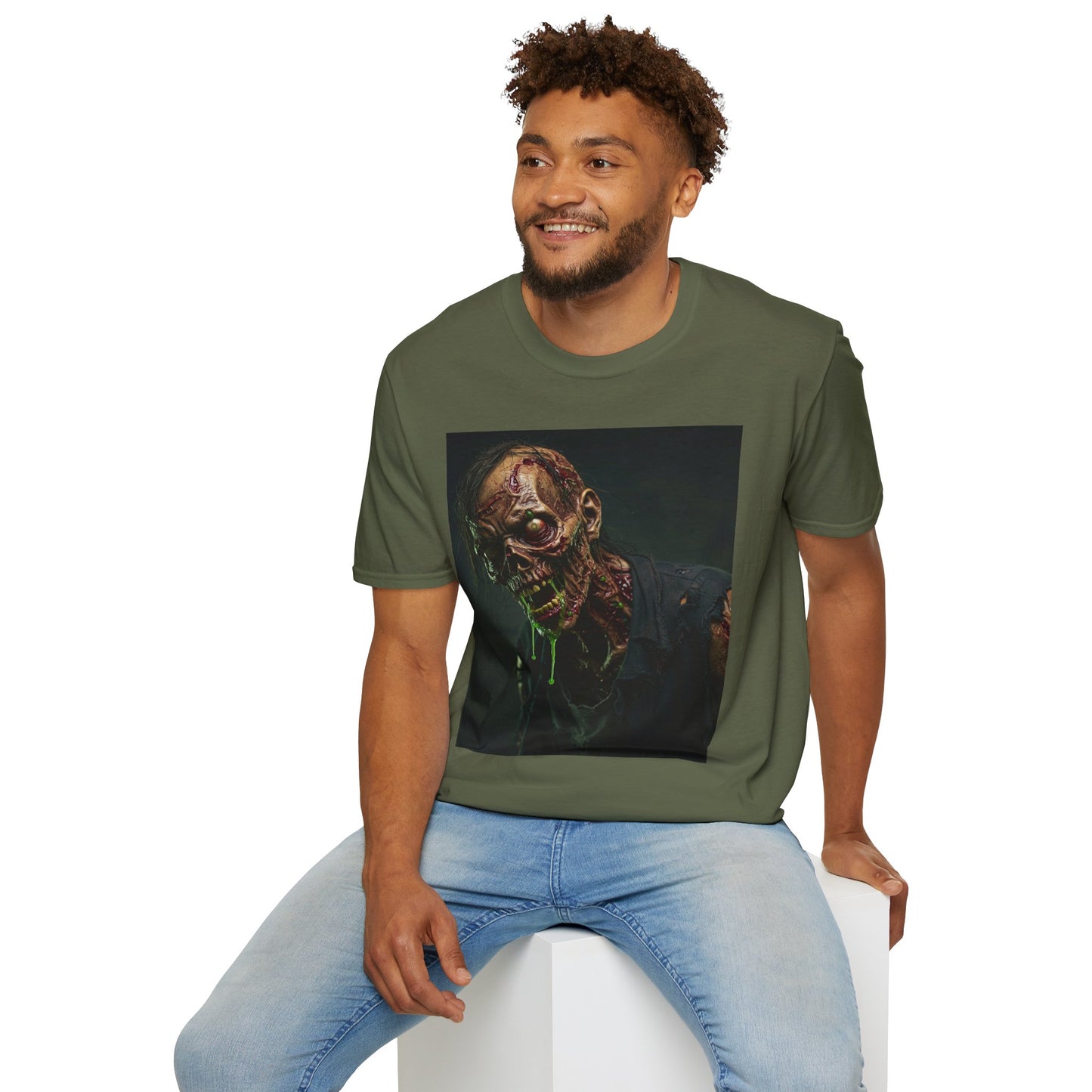 Graphic Zombie Unisex Softstyle T-Shirt - Perfect for Horror Fans and Halloween