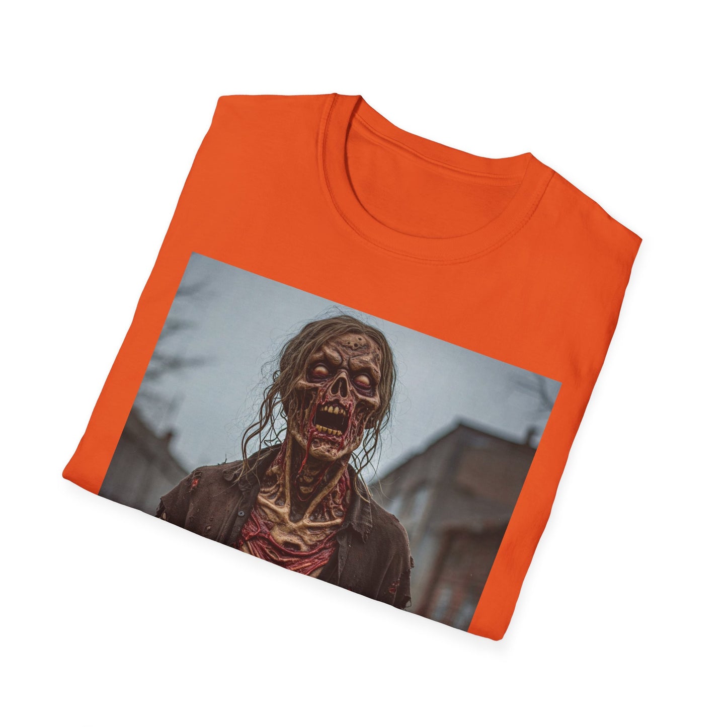 Apocalyptic Portrait Tee, bold, decaying zombie graphic