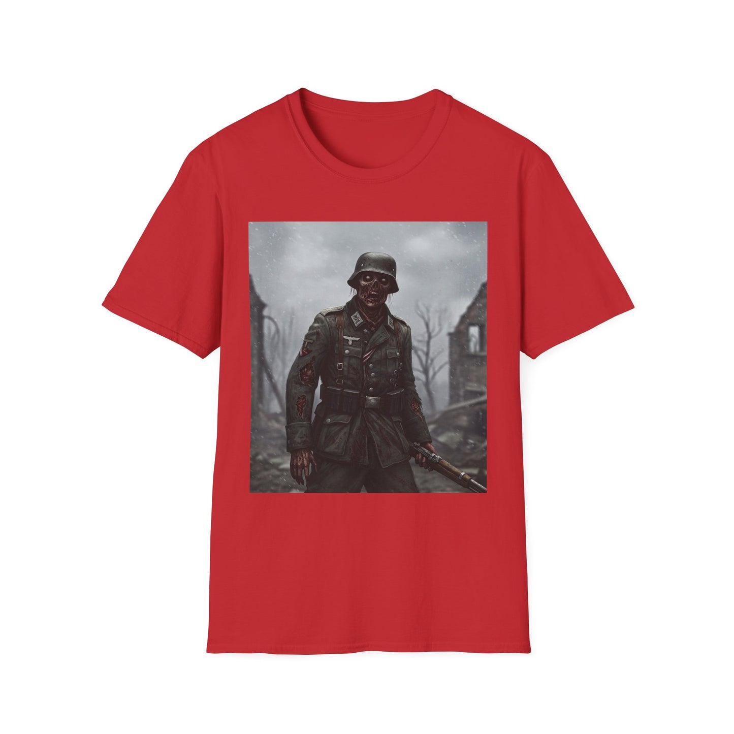 Unisex Softstyle Graphic T-Shirt - Zombie Soldier Design