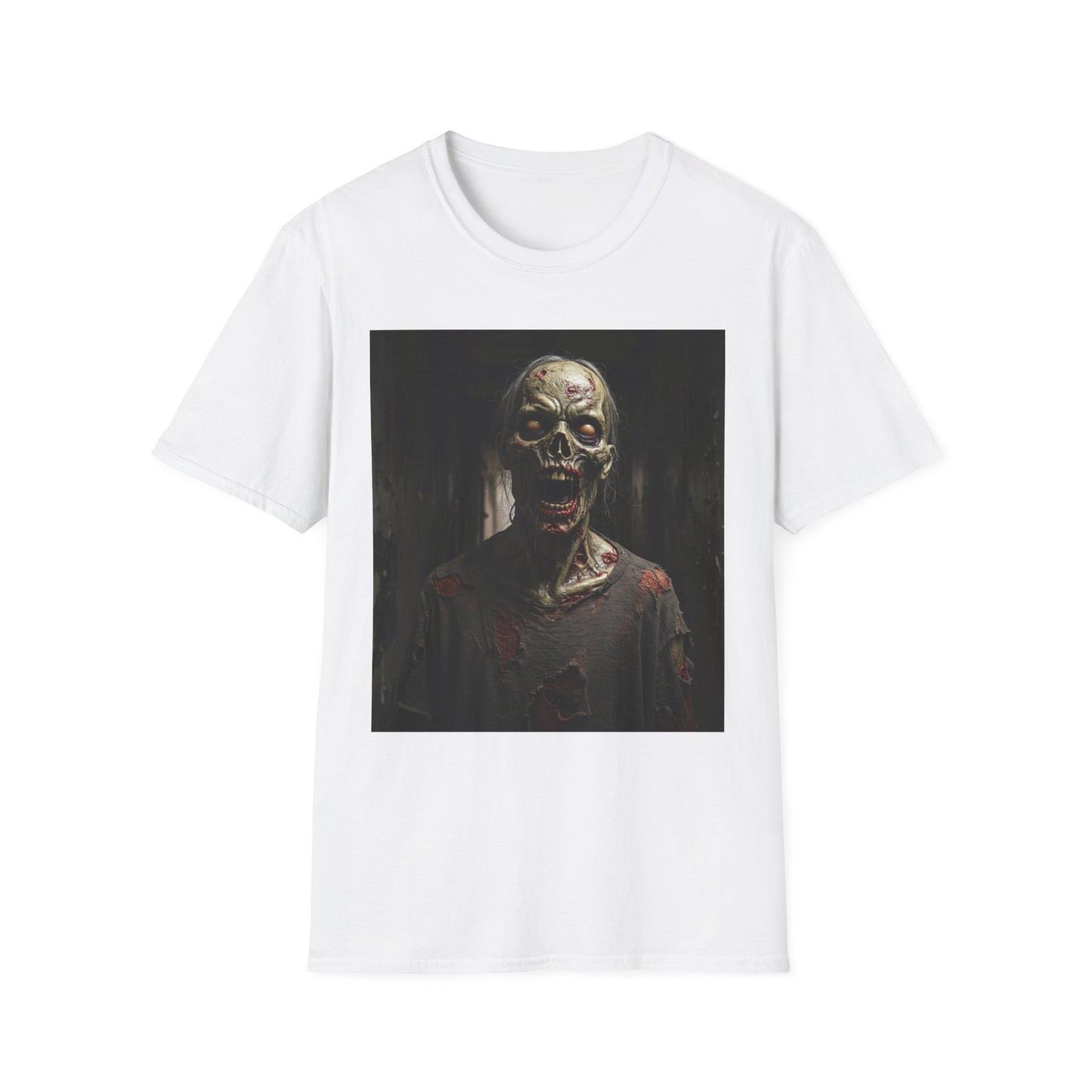 Apocalyptic Portrait Tee, bold, decaying zombie graphic