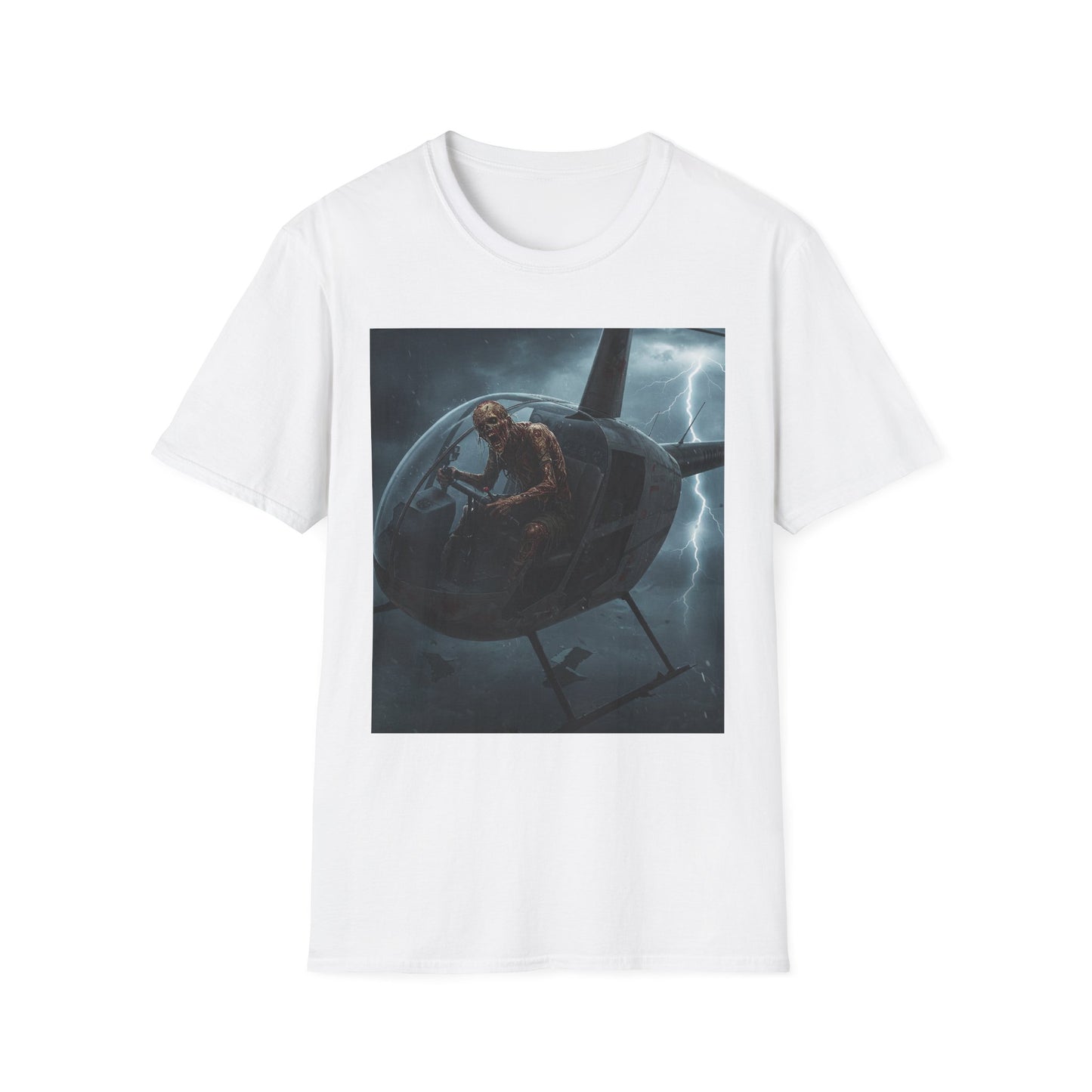 Stormy Helicopter Adventure Unisex Softstyle T-Shirt