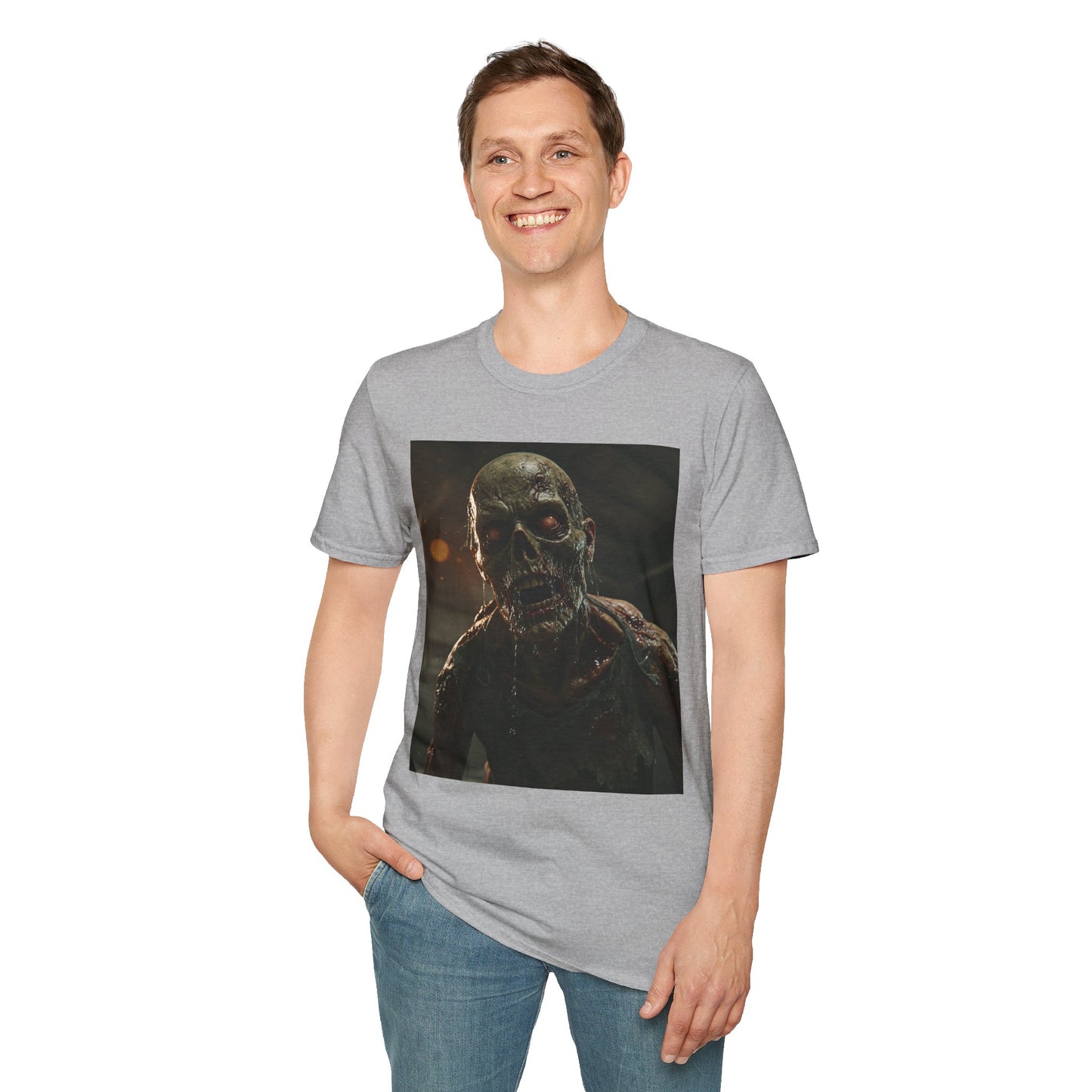 Unisex Zombie Graphic Softstyle T-Shirt | Perfect for Halloween & Horror Fans