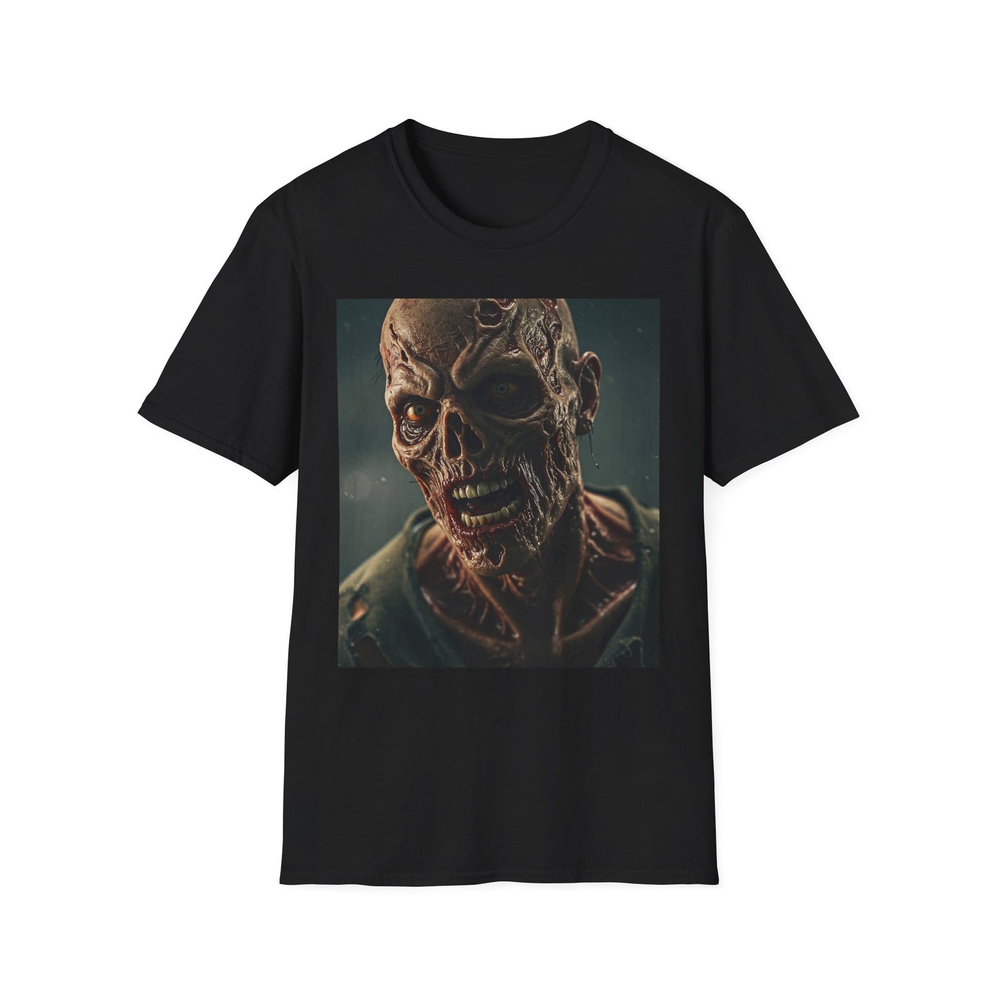 Apocalyptic Portrait Tee, bold, decaying zombie graphic