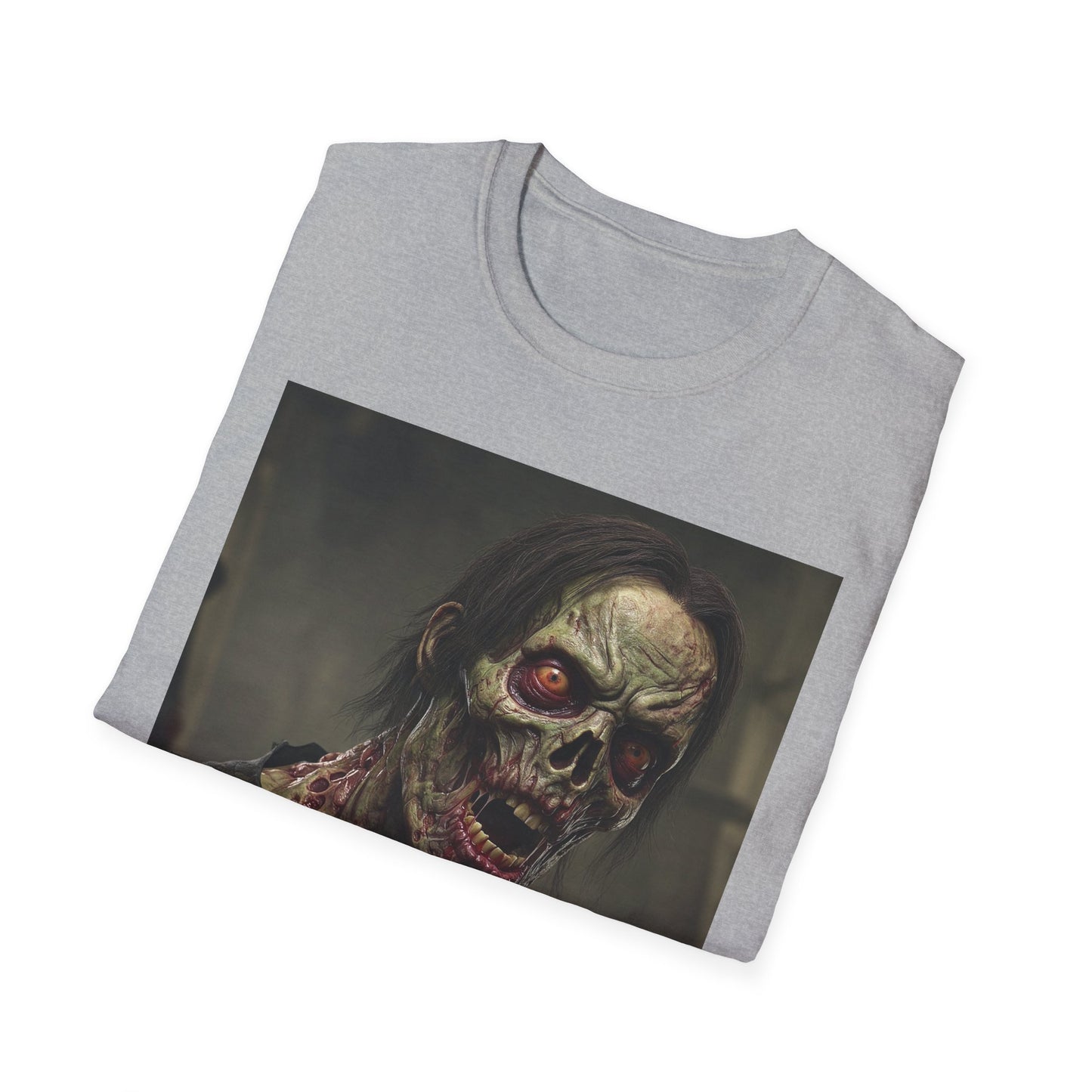 Zombie Themed Unisex Softstyle T-Shirt - Perfect for Halloween and Horror Fans