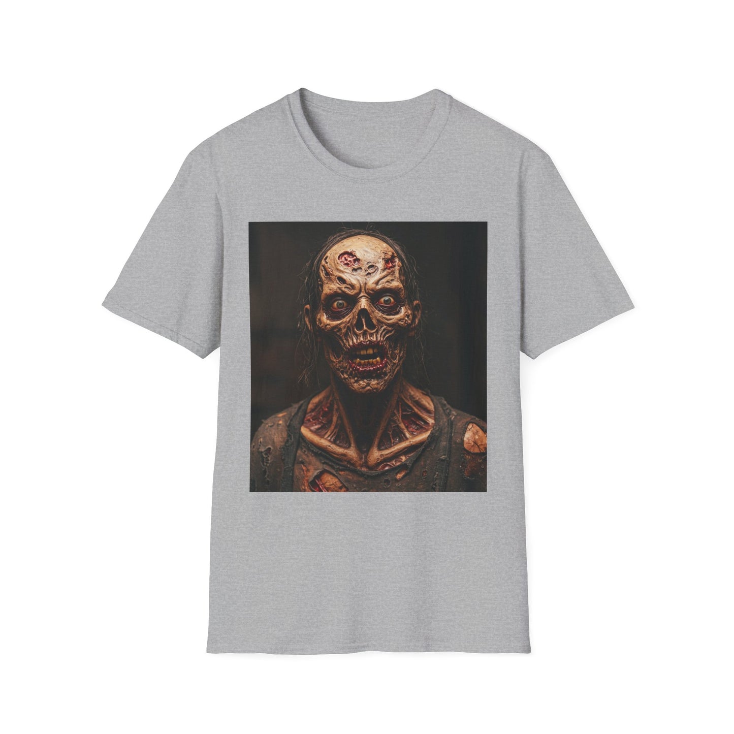 Apocalyptic Portrait Tee, bold, decaying zombie graphic