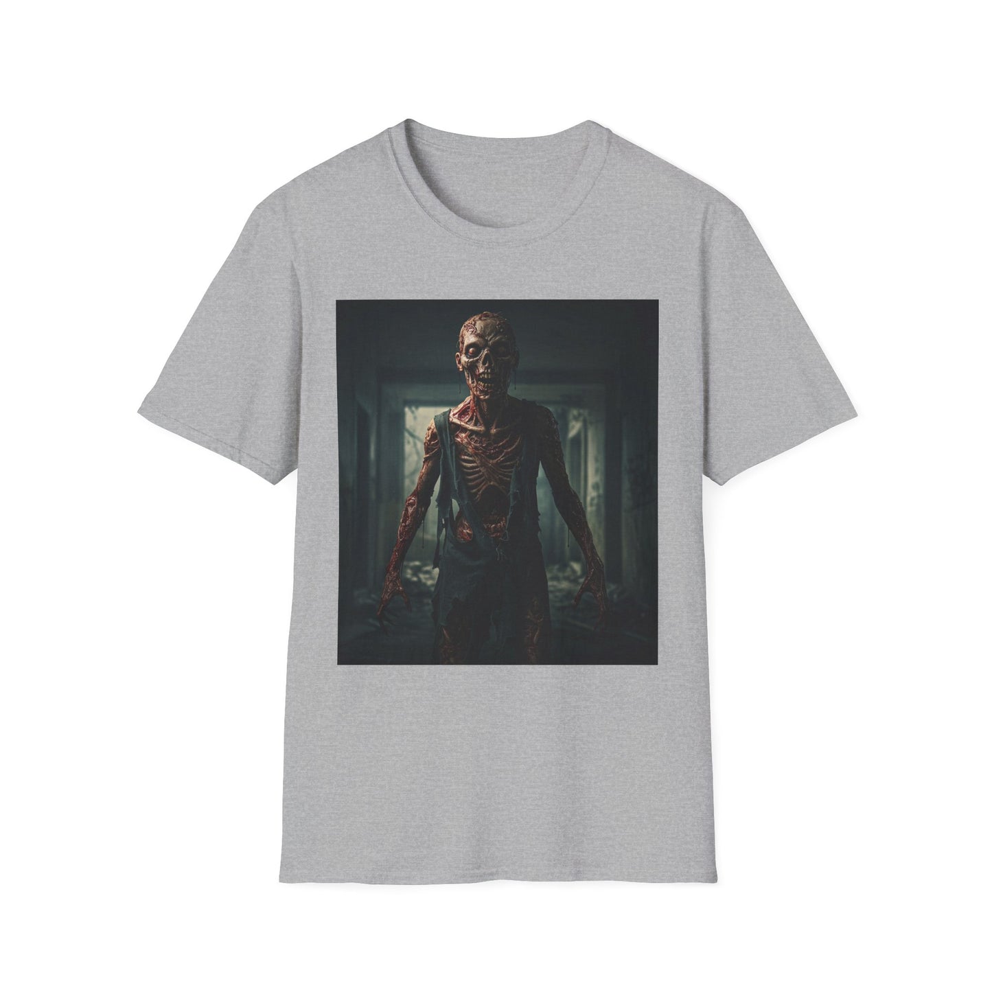 Apocalyptic Portrait Tee, bold, decaying zombie graphic